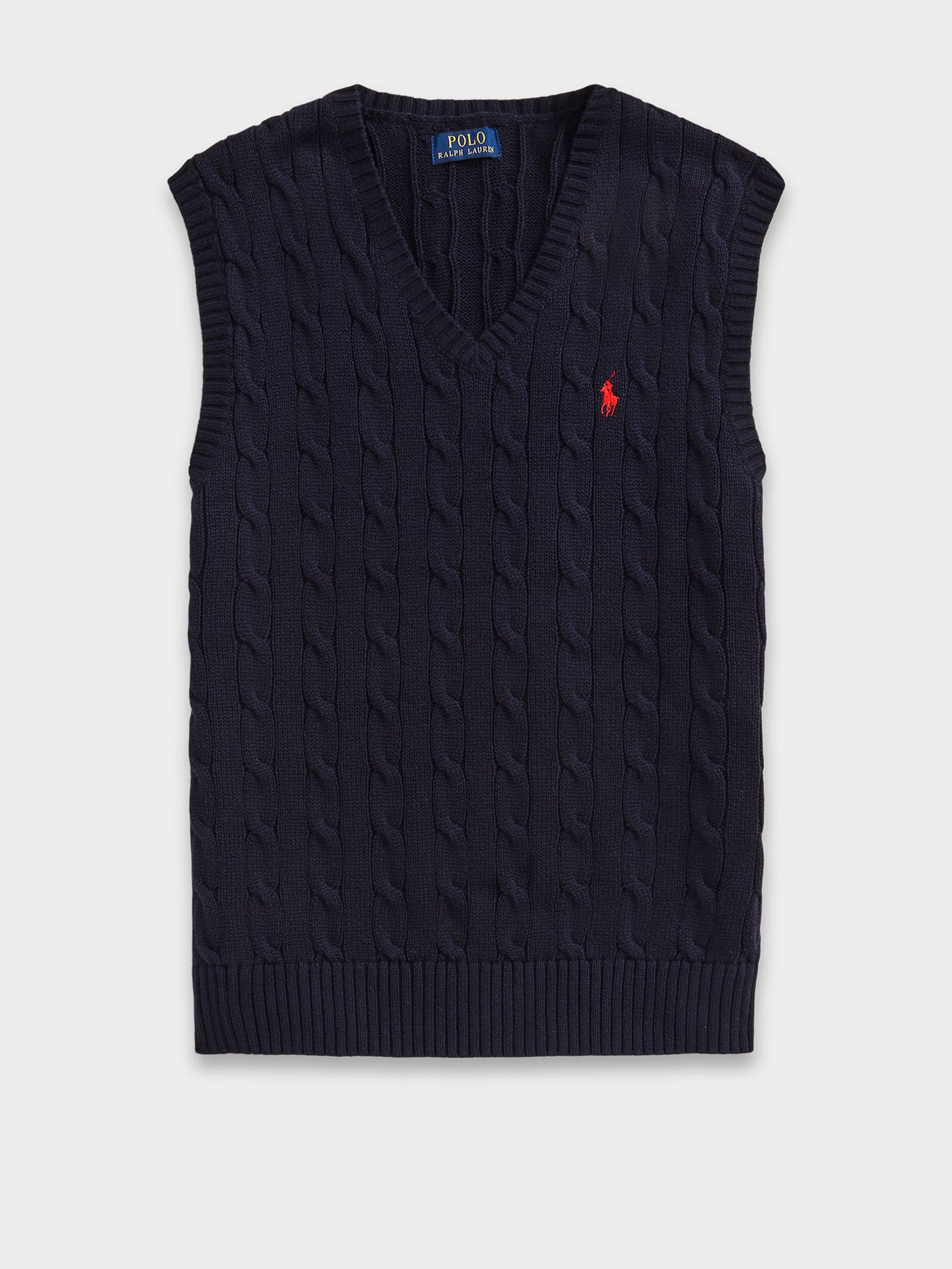 Cable Vest in Hunter Navy - Glue Store