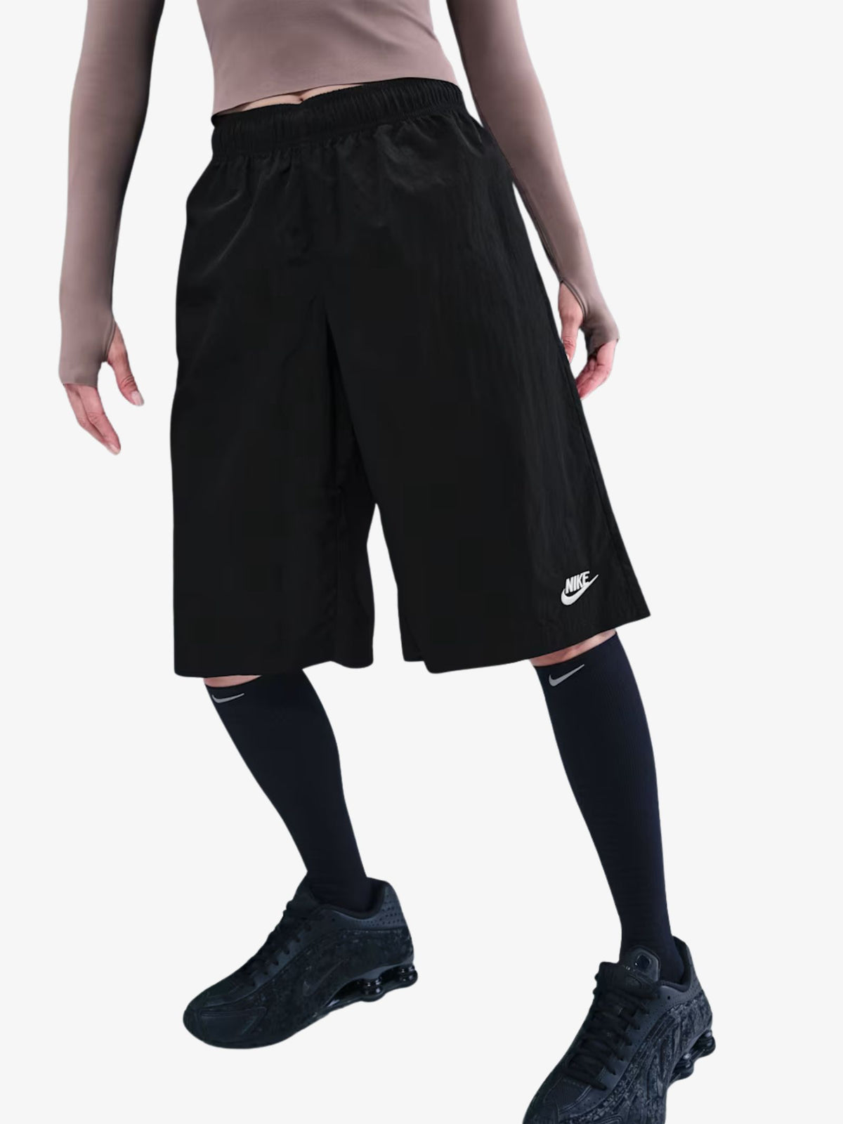Nike Women's NSW Longline Shorts | BLACK/SAIL