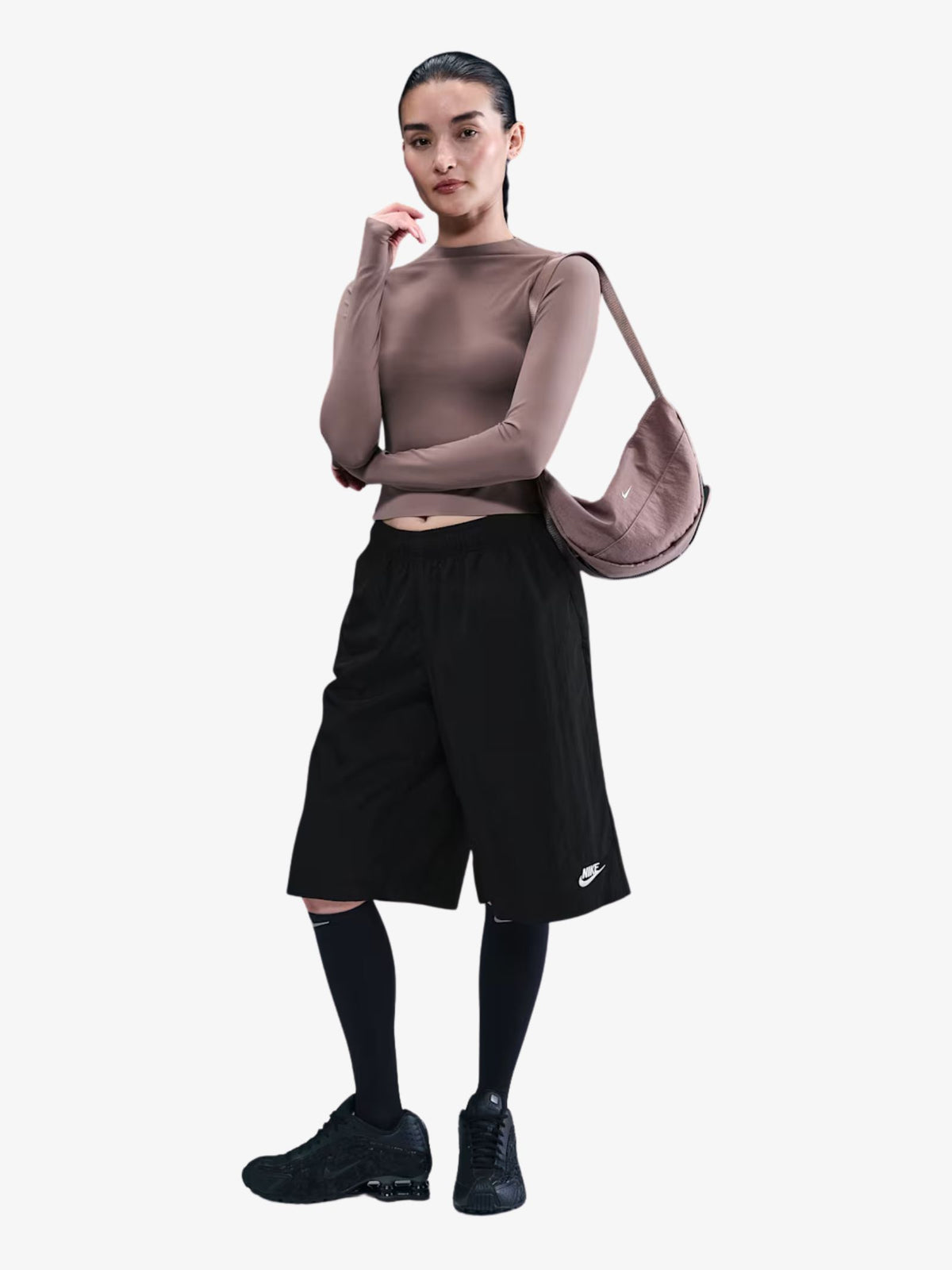 Nike Women's NSW Longline Shorts | BLACK/SAIL