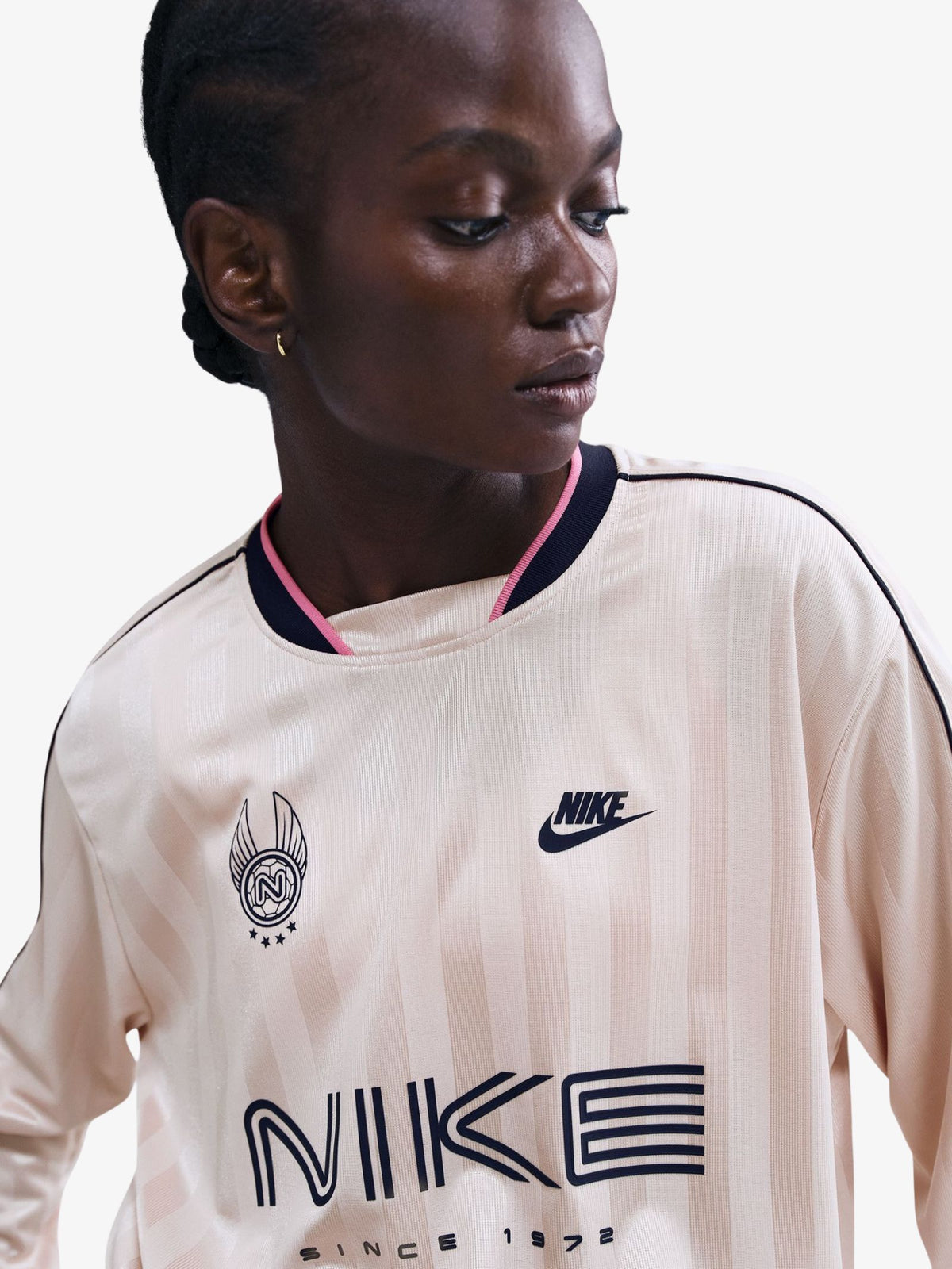 Nike Women's NSW Long-Sleeve Jersey Top | Silt Red/Midnight Navy