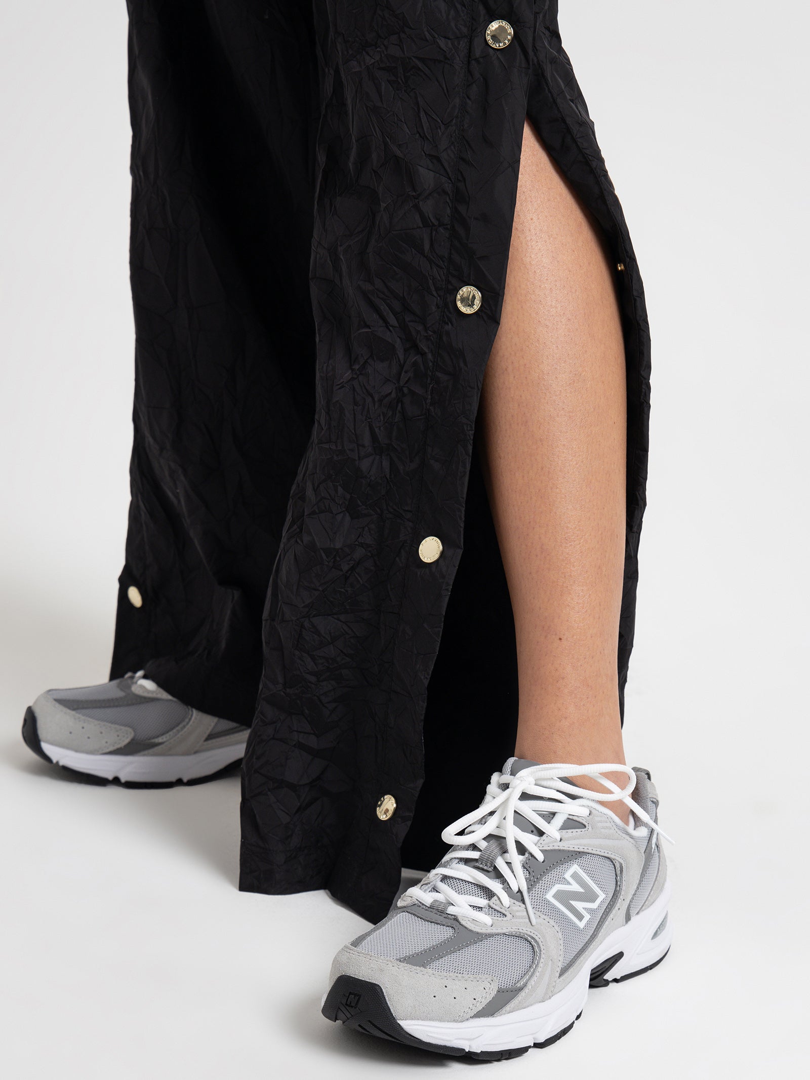 Volley Side Snap Pants in Black & Gold