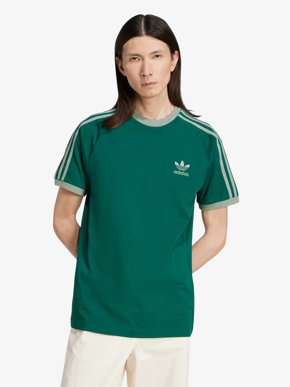 Adidas Adicolor Classics 3 Stripe Tee | COLLEGIATE GREEN