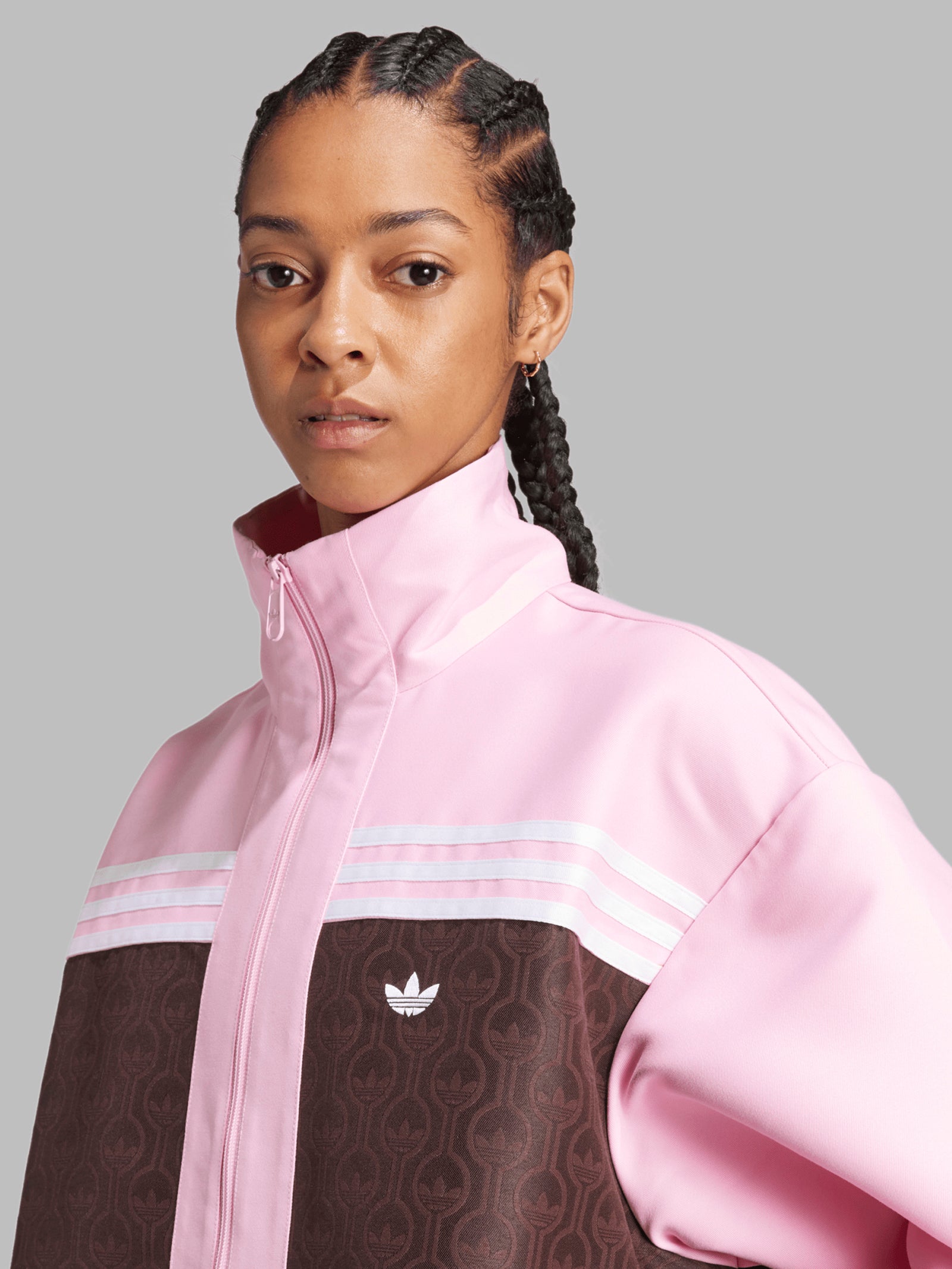 Adidas Oversized Track Jacket True Pink/Shadow Brown