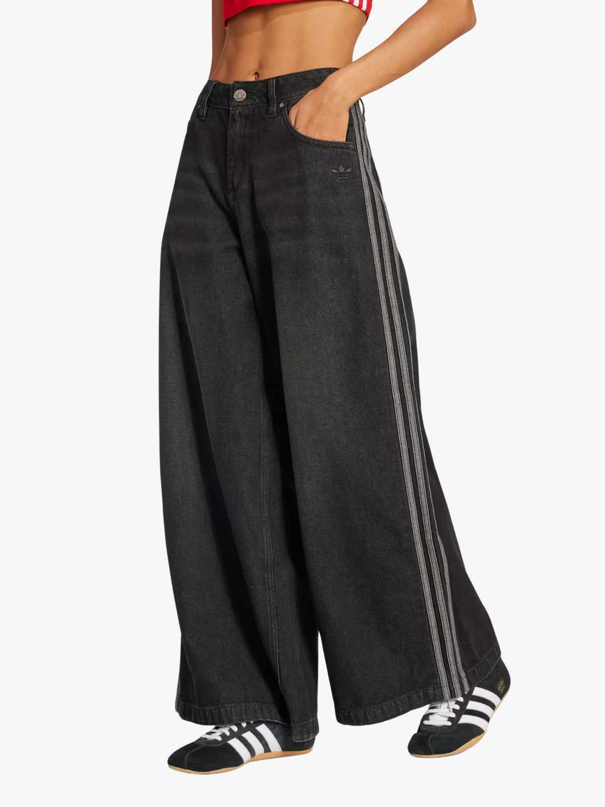 Adidas Denim Wide Pant | Black