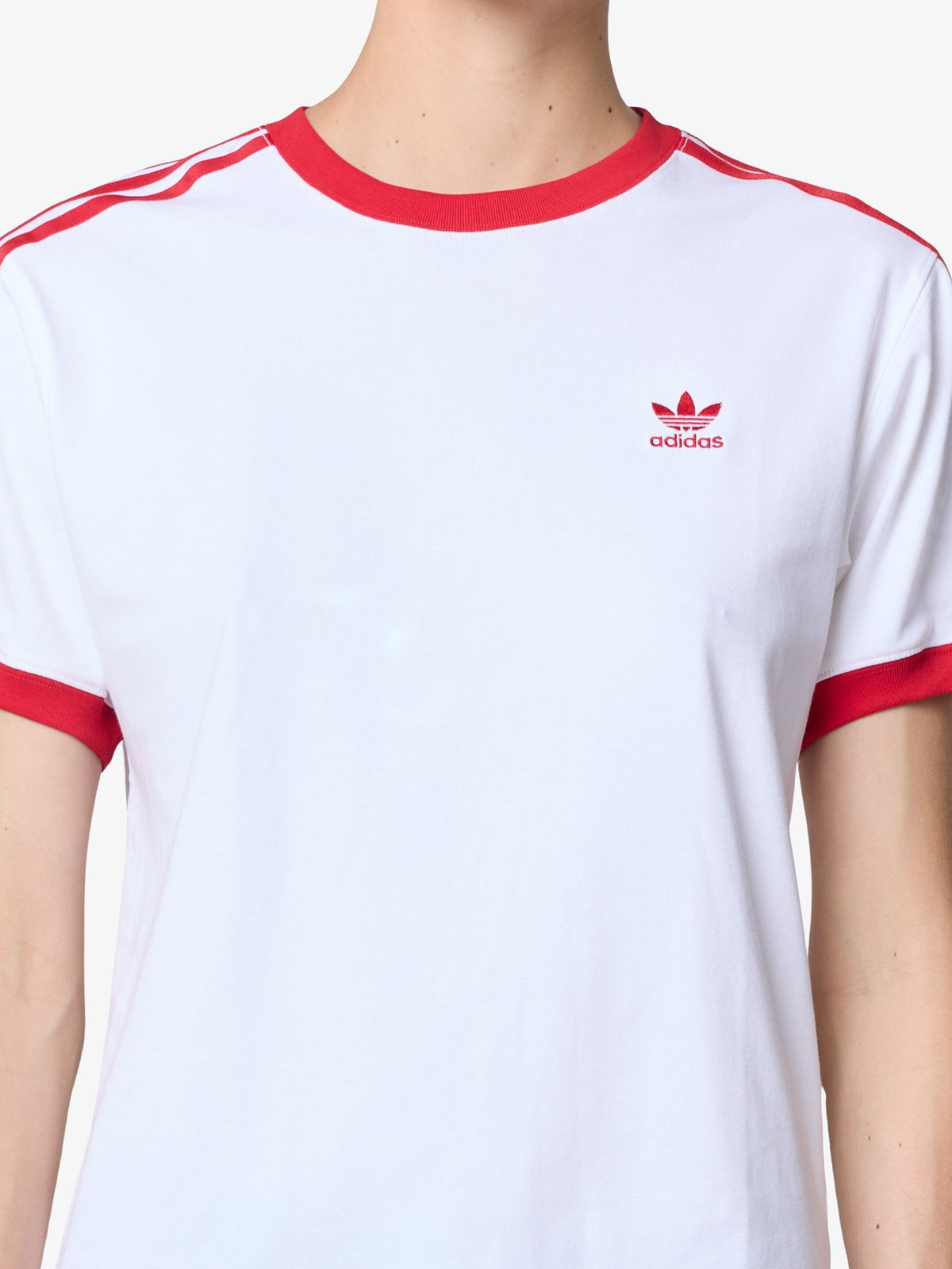 Adidas 3-Stripes Tee | White/Better Scarlet