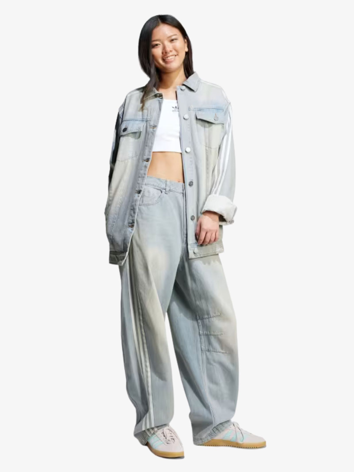 Adidas Banana Fitted Denim Pants | Light Denim