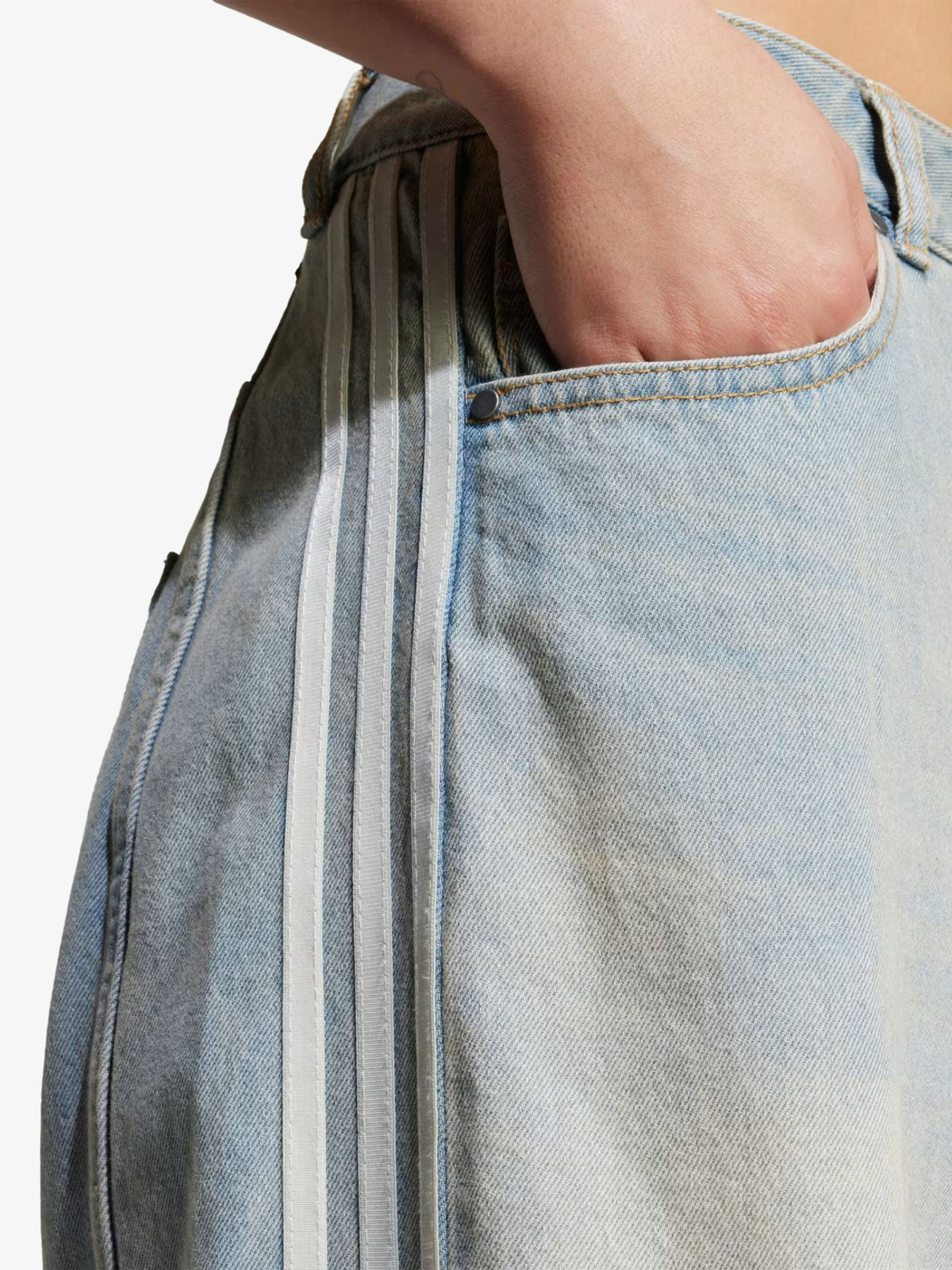 Adidas Banana Fitted Denim Pants | Light Denim