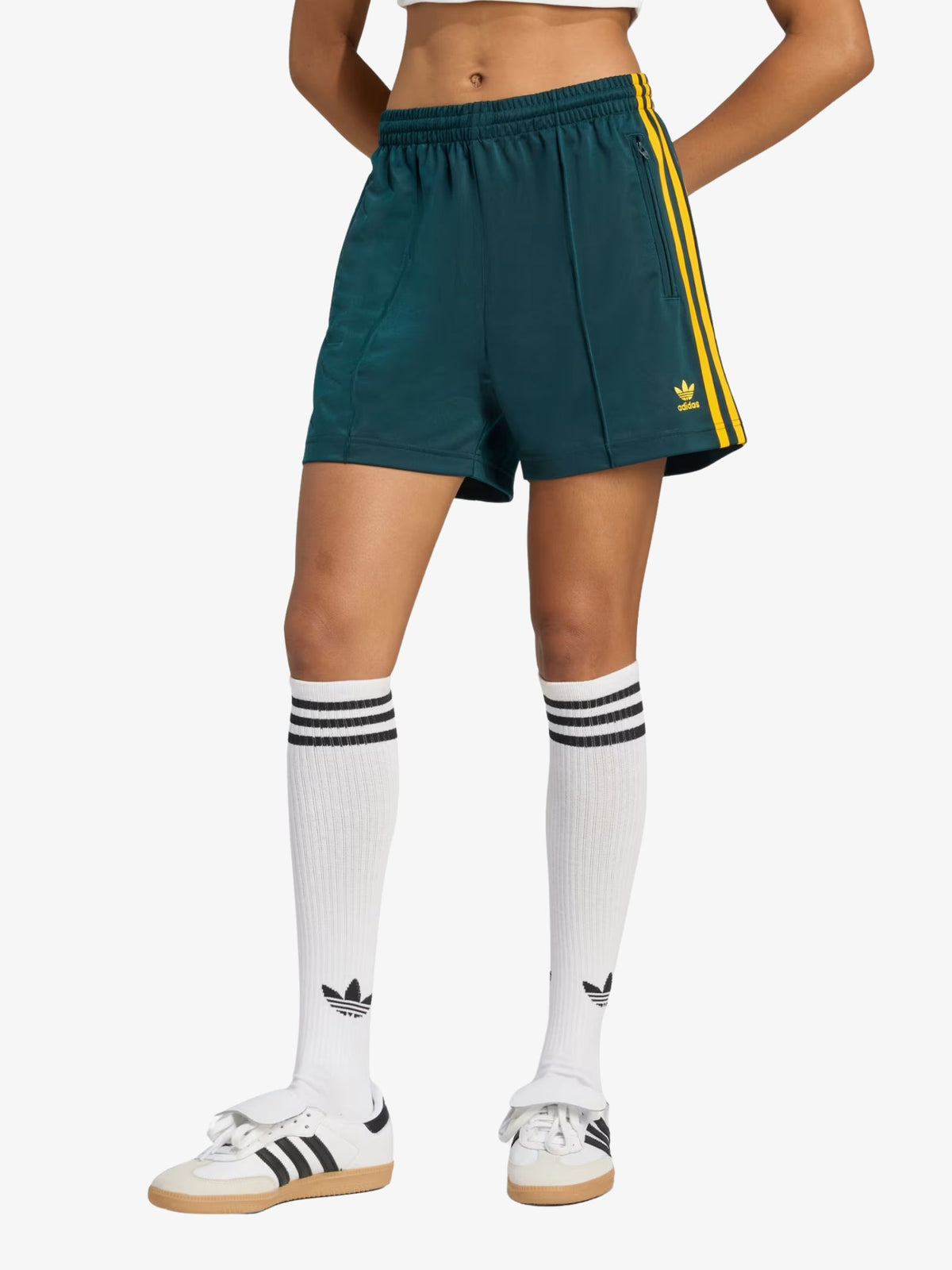 Adidas Firebird Shorts | Aurora Ivy/Crew Yellow