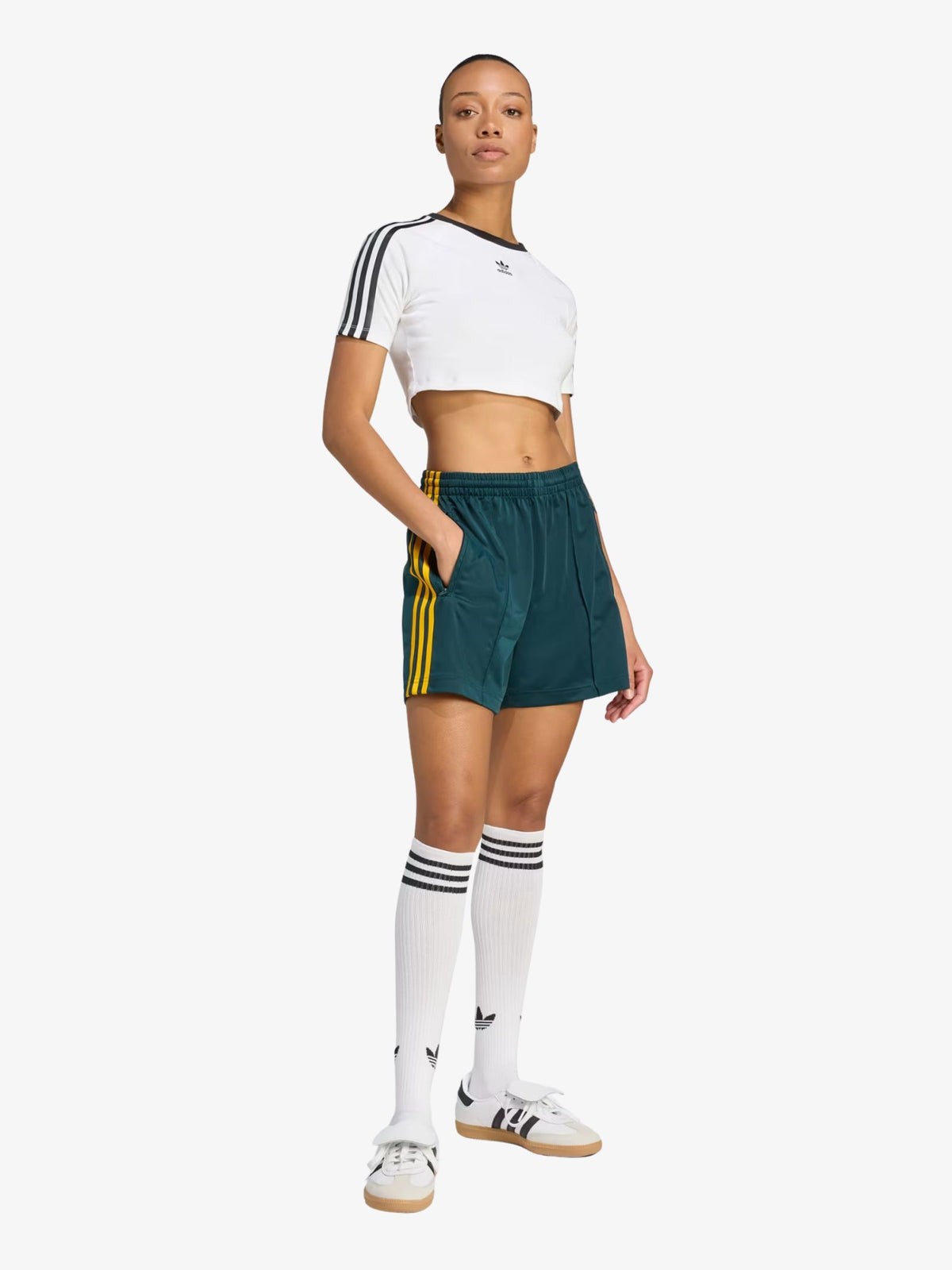 Adidas Firebird Shorts | Aurora Ivy/Crew Yellow