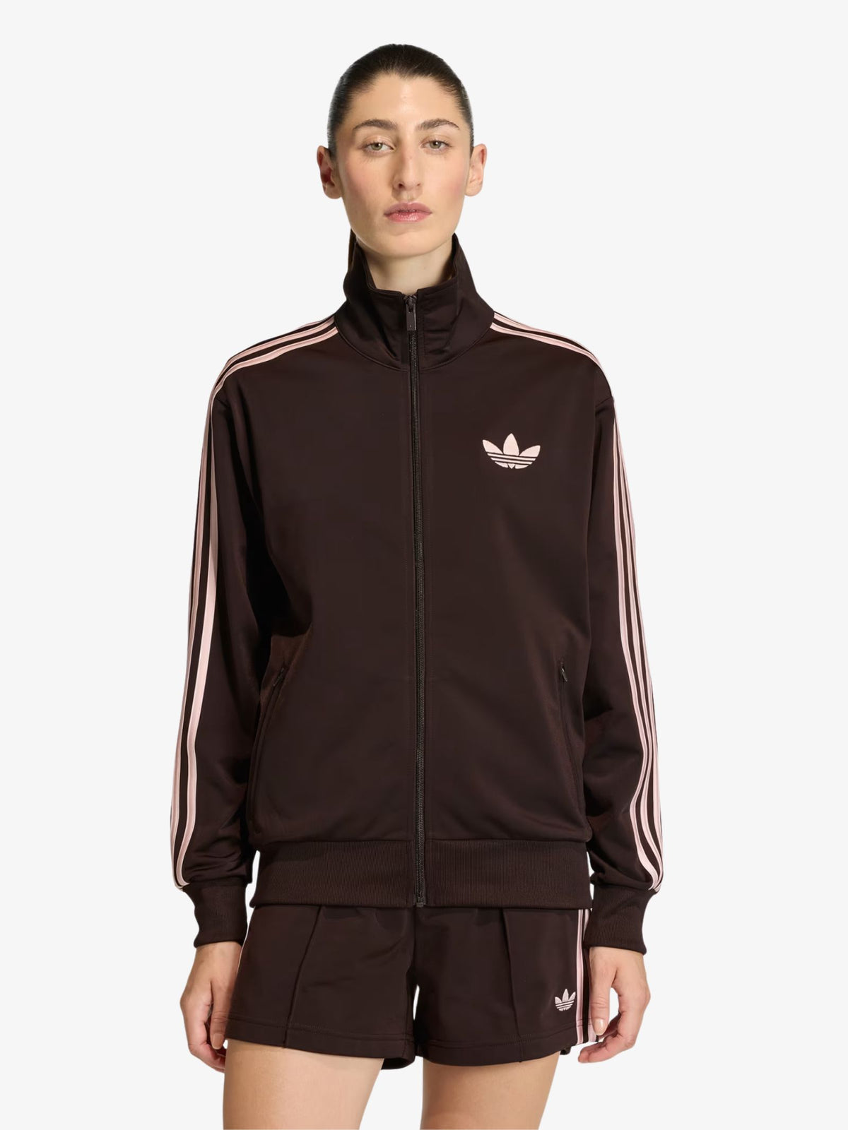Adidas Firedbird Loose Track Top | Aurora Coffee/Sandy Pink