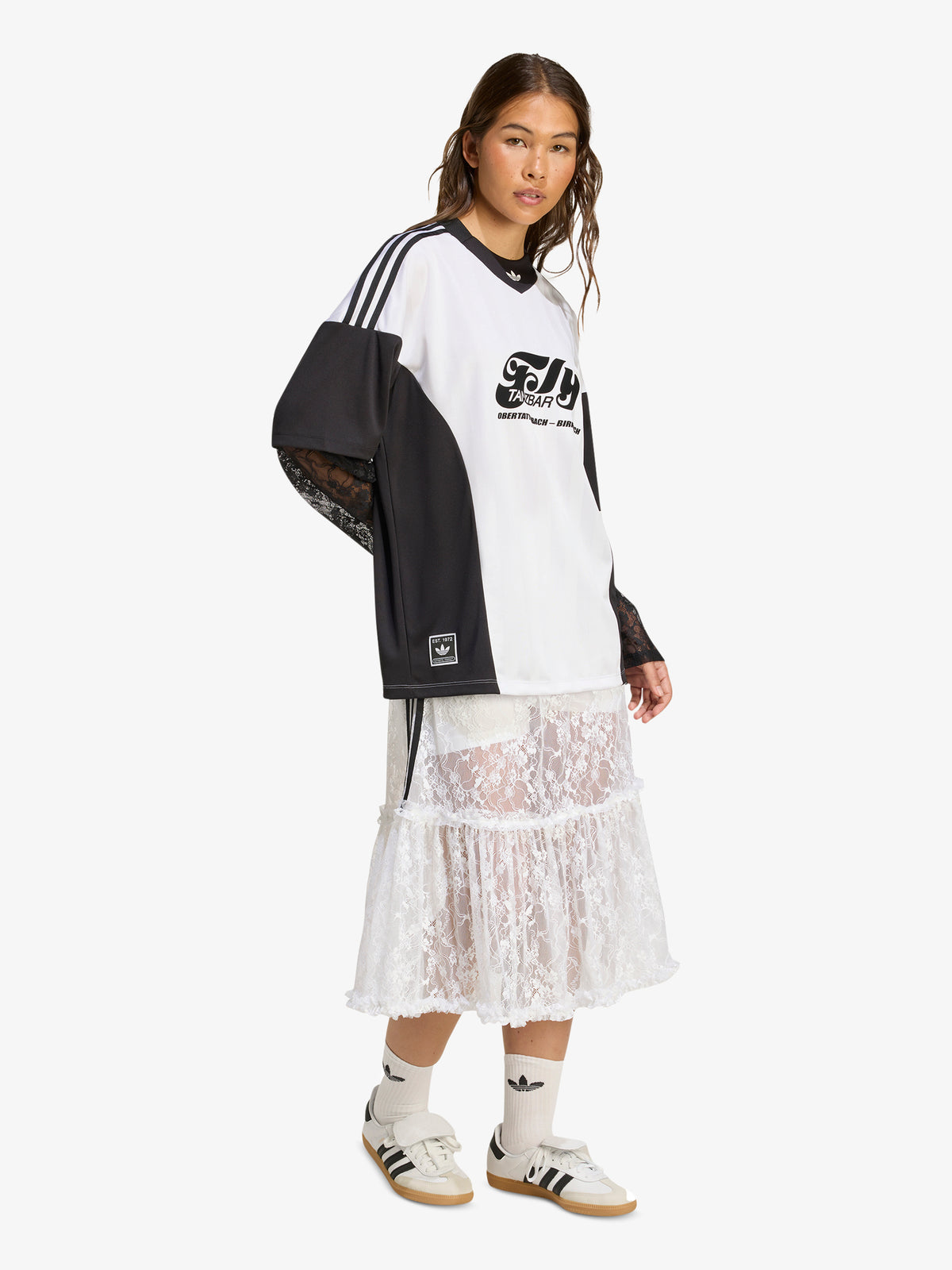 Adidas Soccer Summer Fem Lace Long Sleeve Jersey | white/black