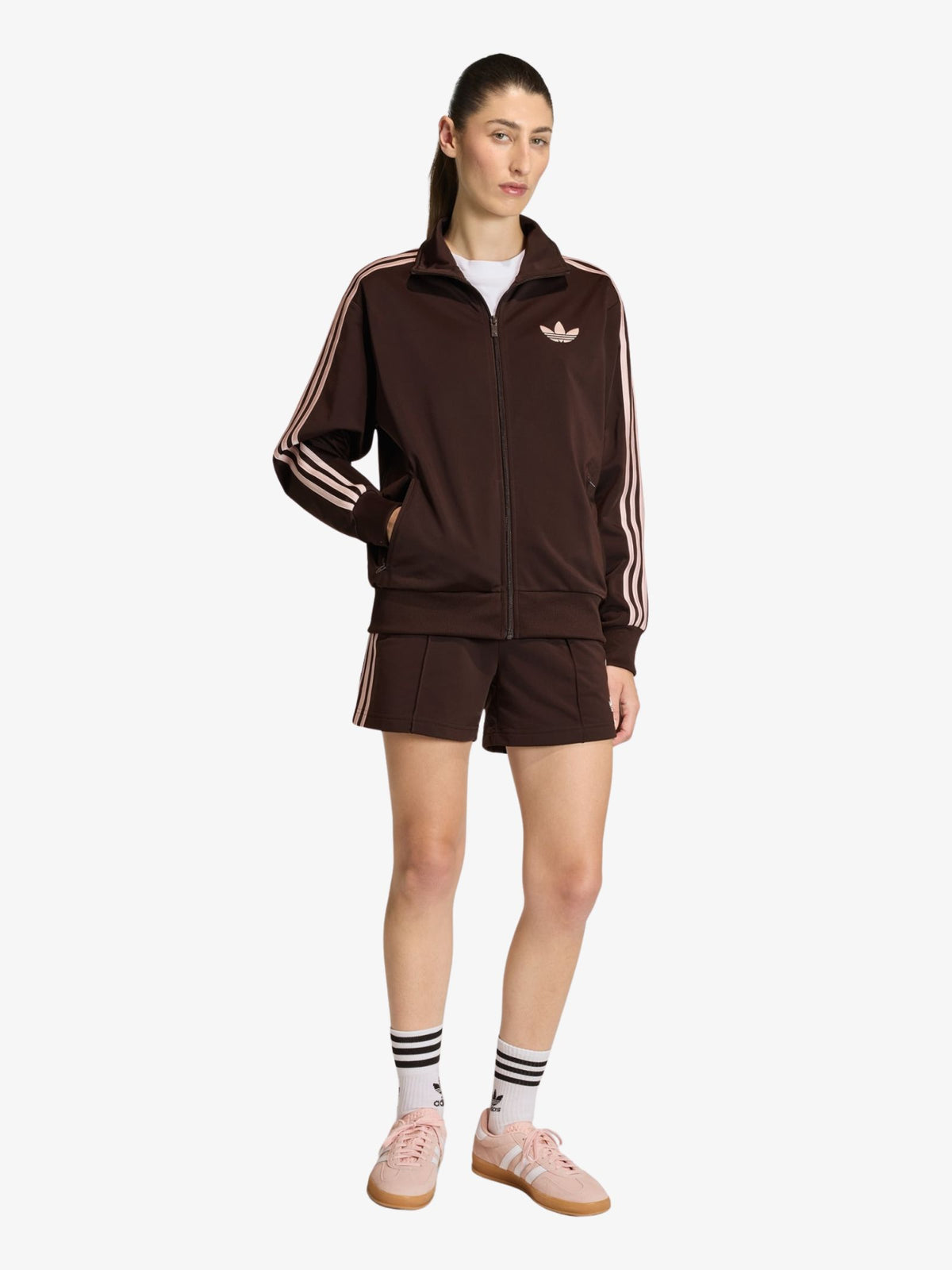 Adidas Firebird Classic Shorts | Aurora Coffee/Sandy Pink
