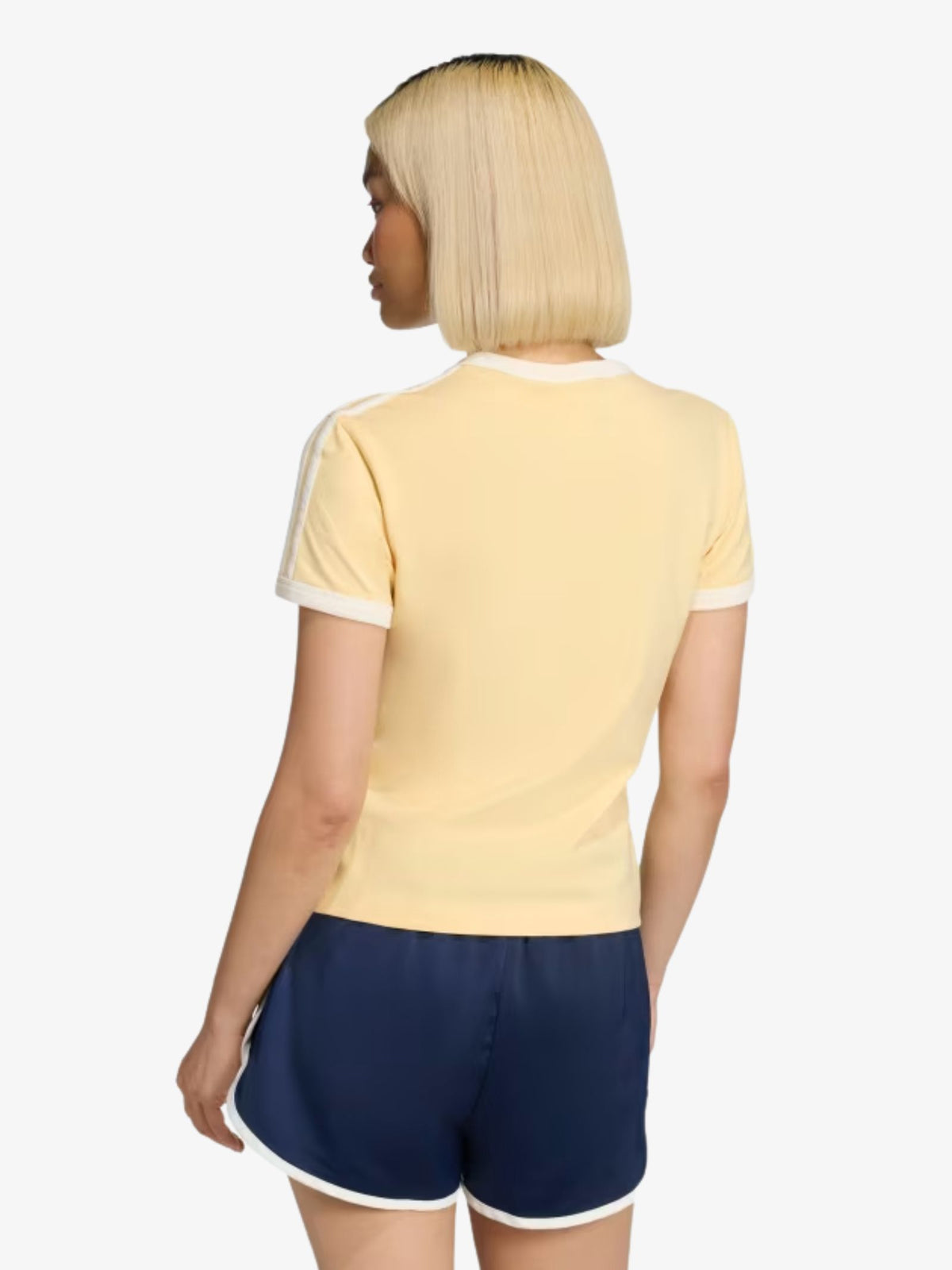 Adidas 3 Stripes Slim T-Shirt | Orange Tint/Off White