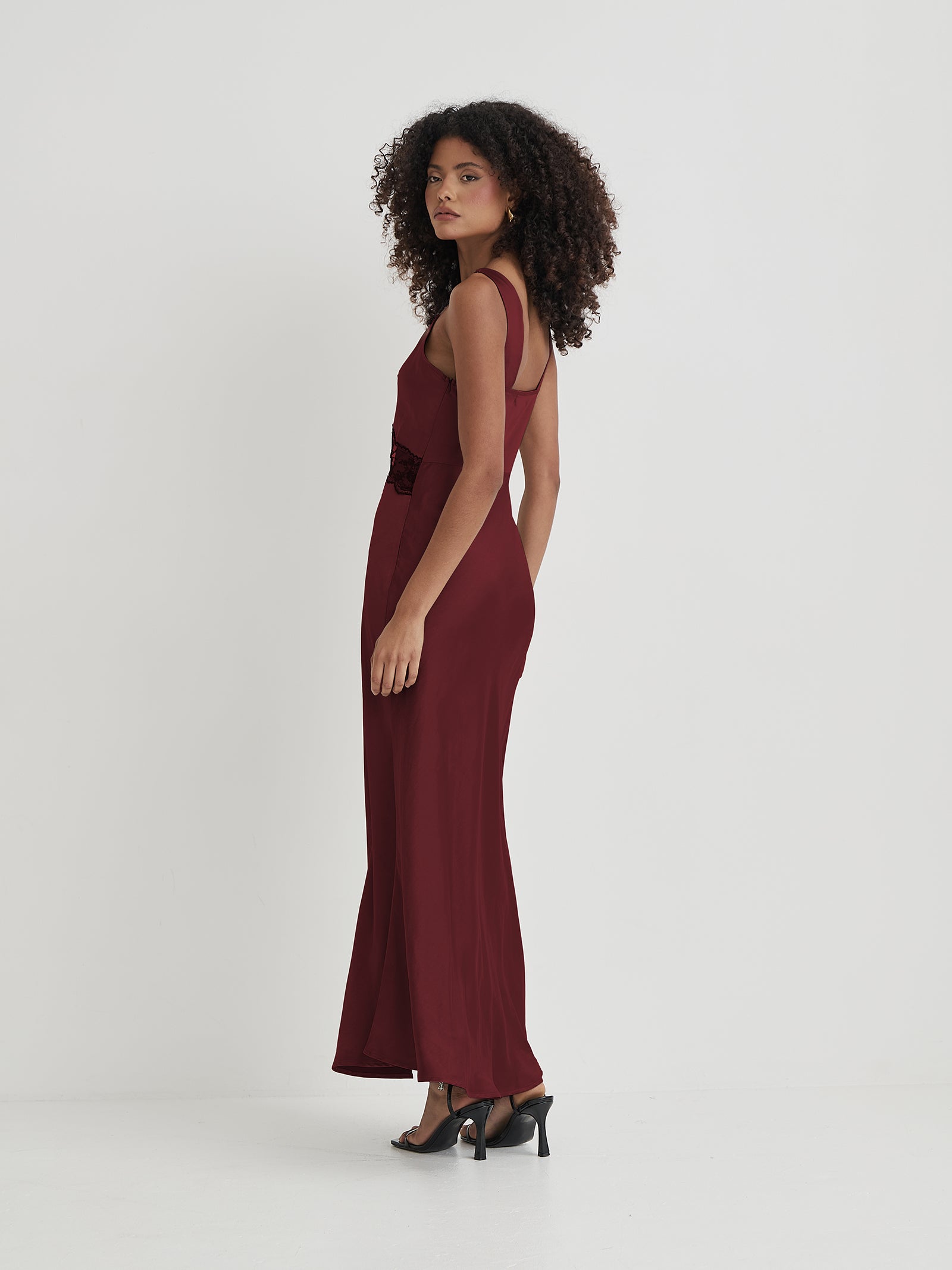 Satin Lace Slip Dress Kelsey