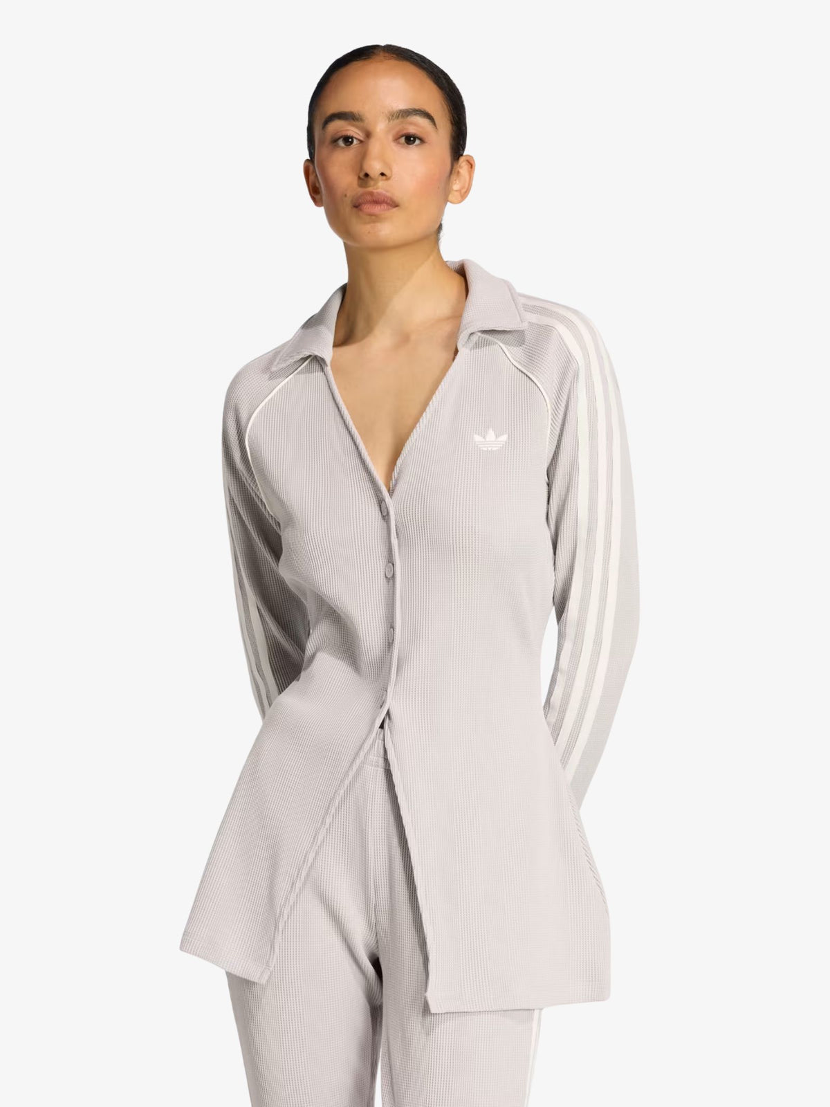 Adidas Button Down Top | Grey Two