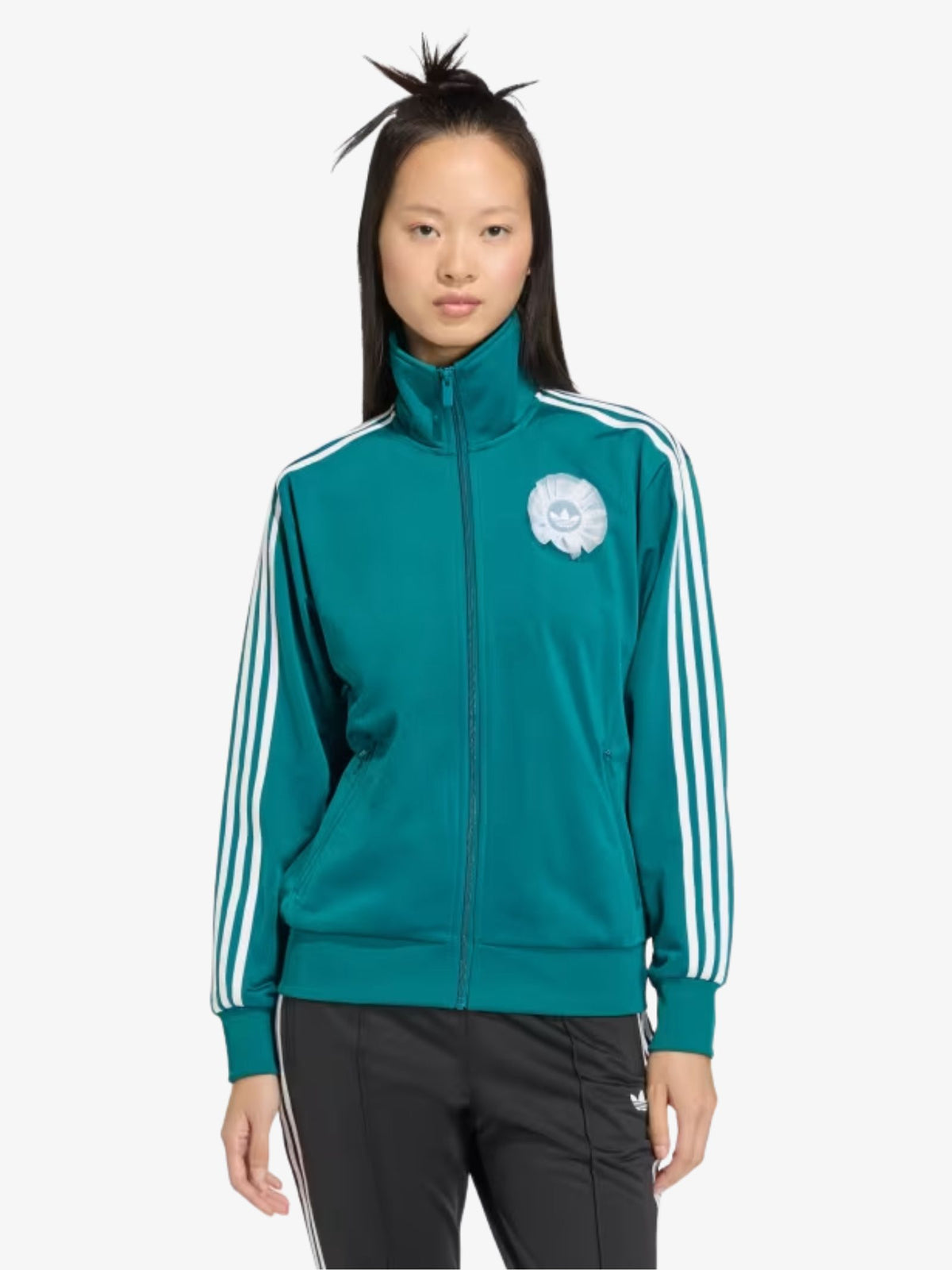 Adidas Lace Branding Firebird Track Top | Legacy Teal