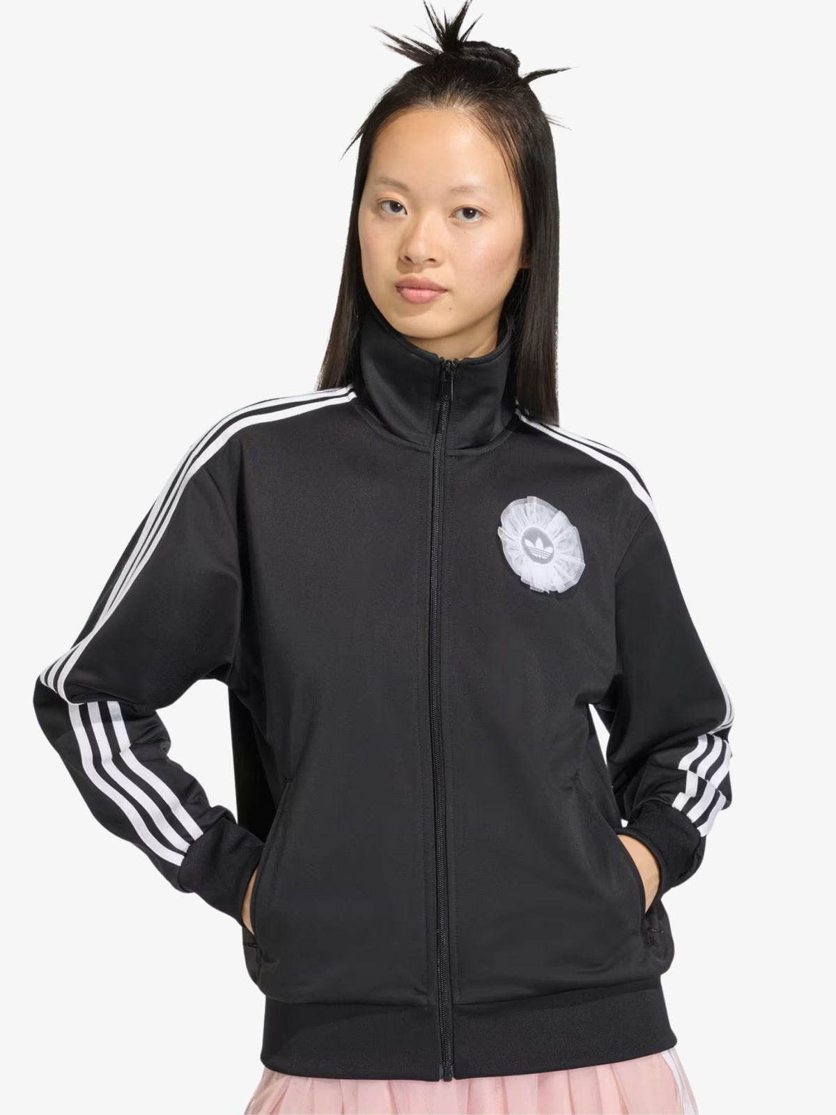 Adidas Lace Branding Firebird Track Top | Black
