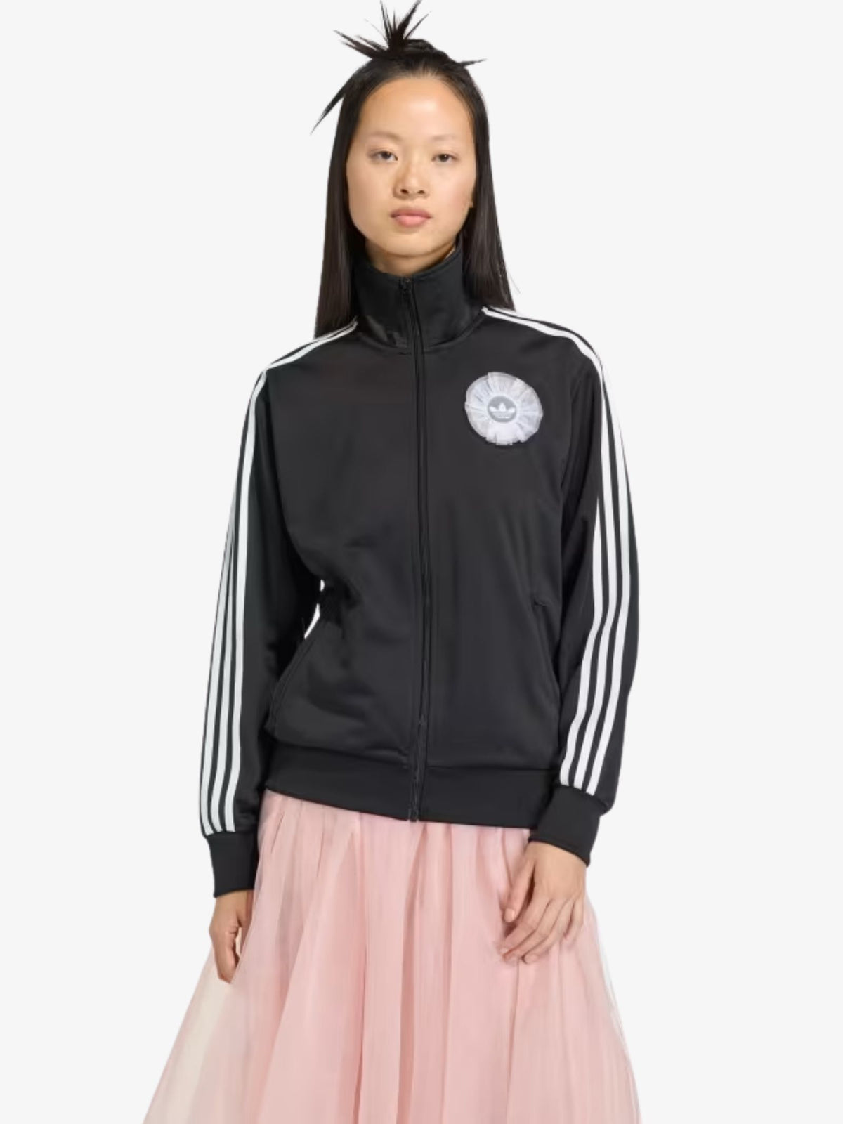 Adidas Lace Branding Firebird Track Top | Black