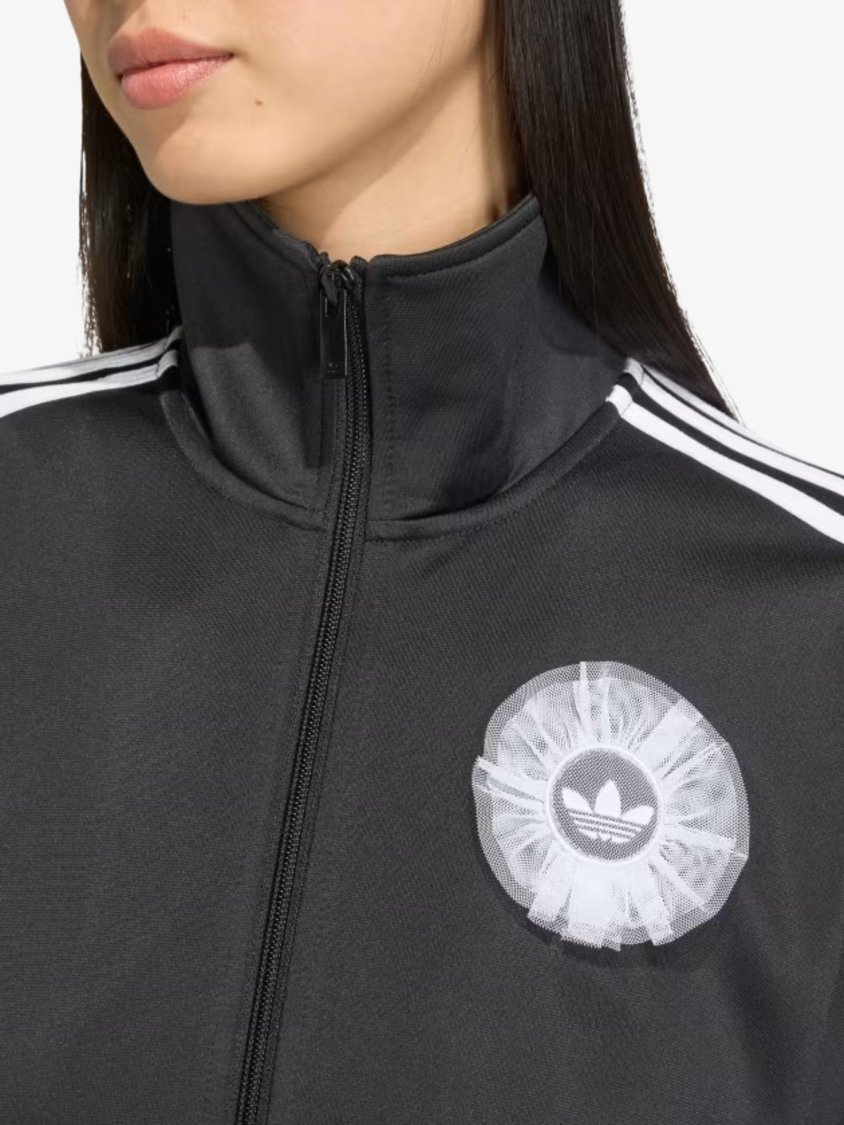 Adidas Lace Branding Firebird Track Top | Black
