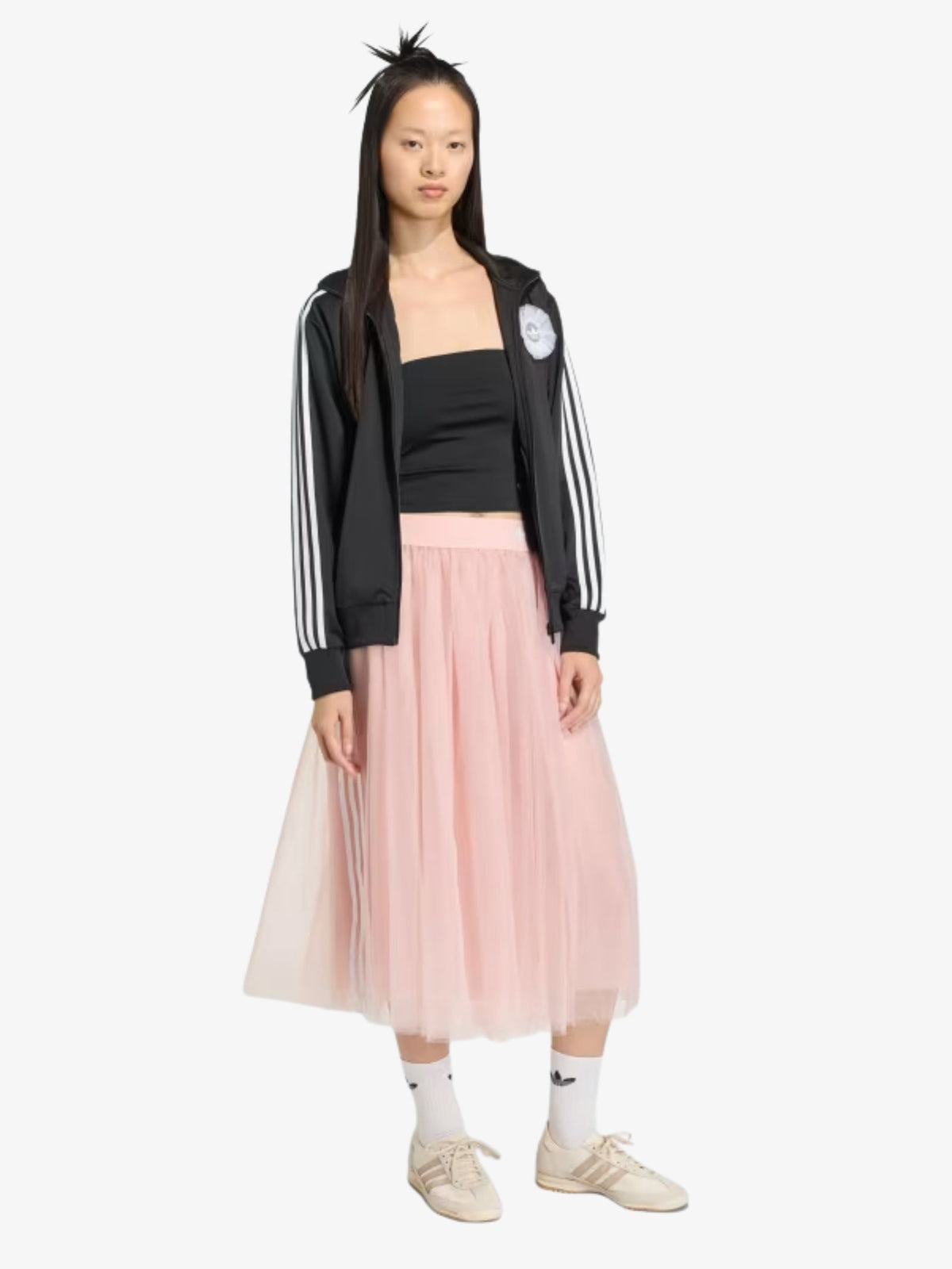 Adidas Lace Branding Firebird Track Top | Black