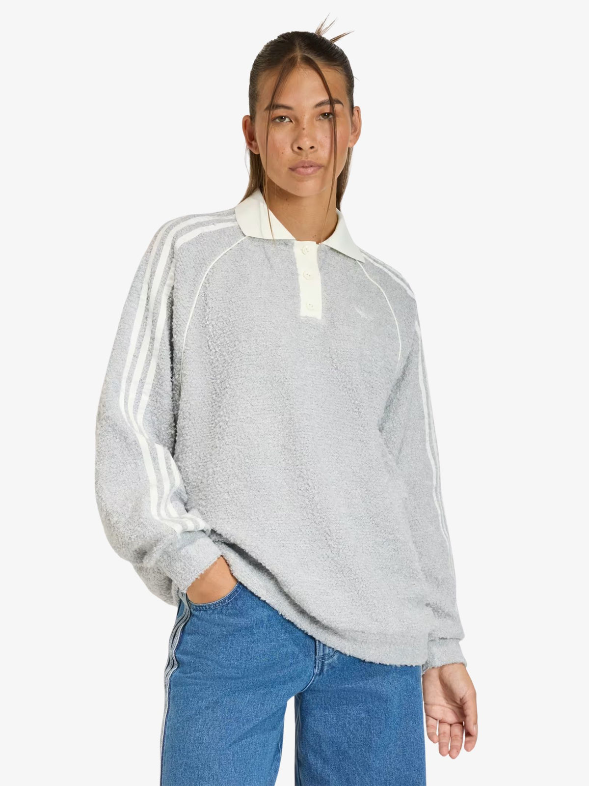 Adidas Oversized Polo Crew | Grey Two
