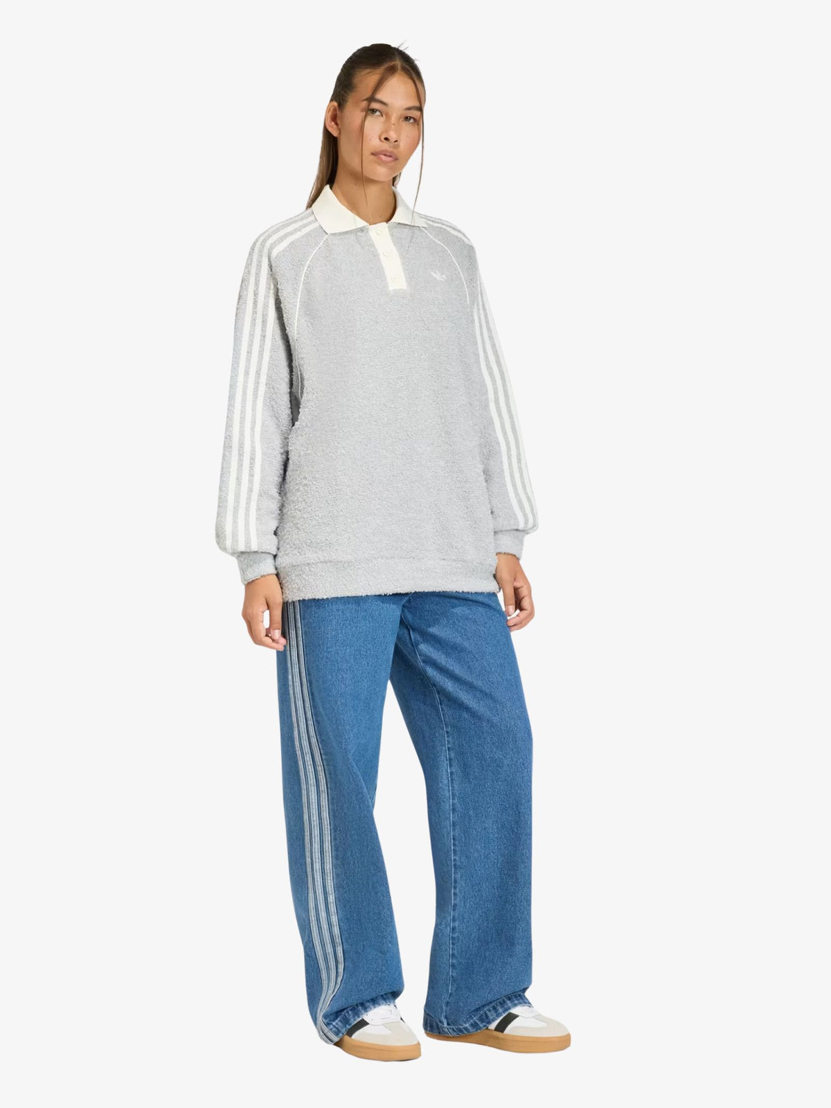Adidas Oversized Polo Crew | Grey Two