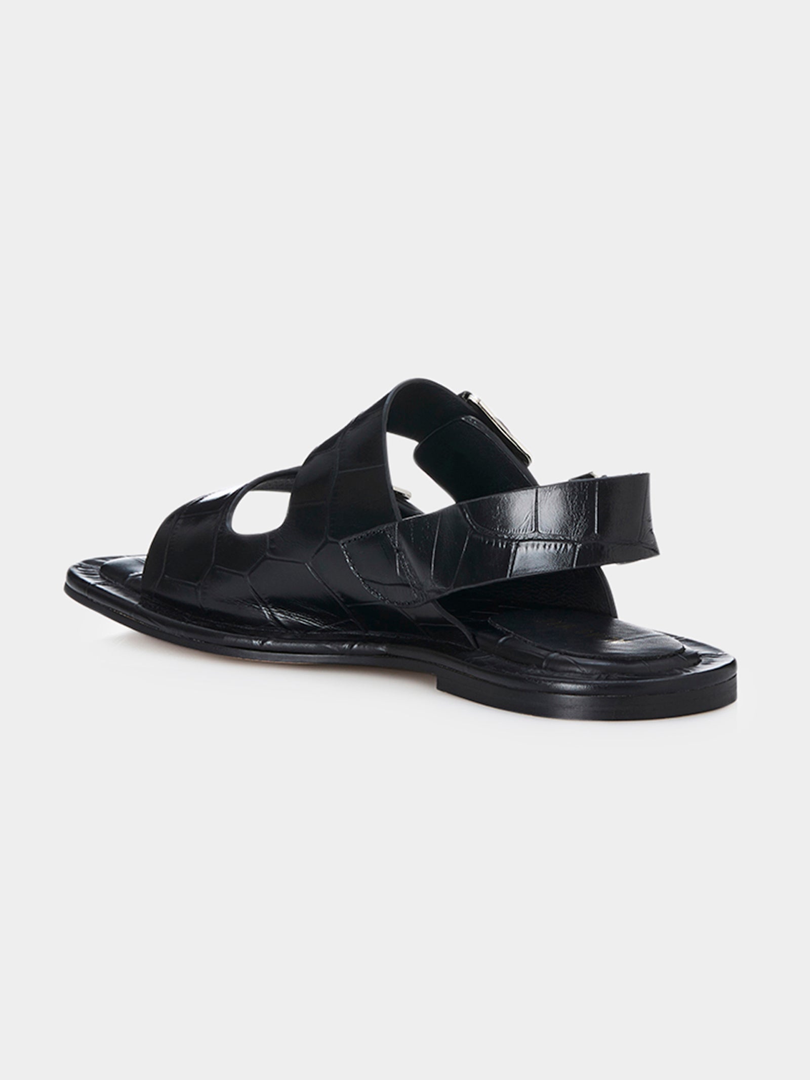Keri Sandals in Black Croc