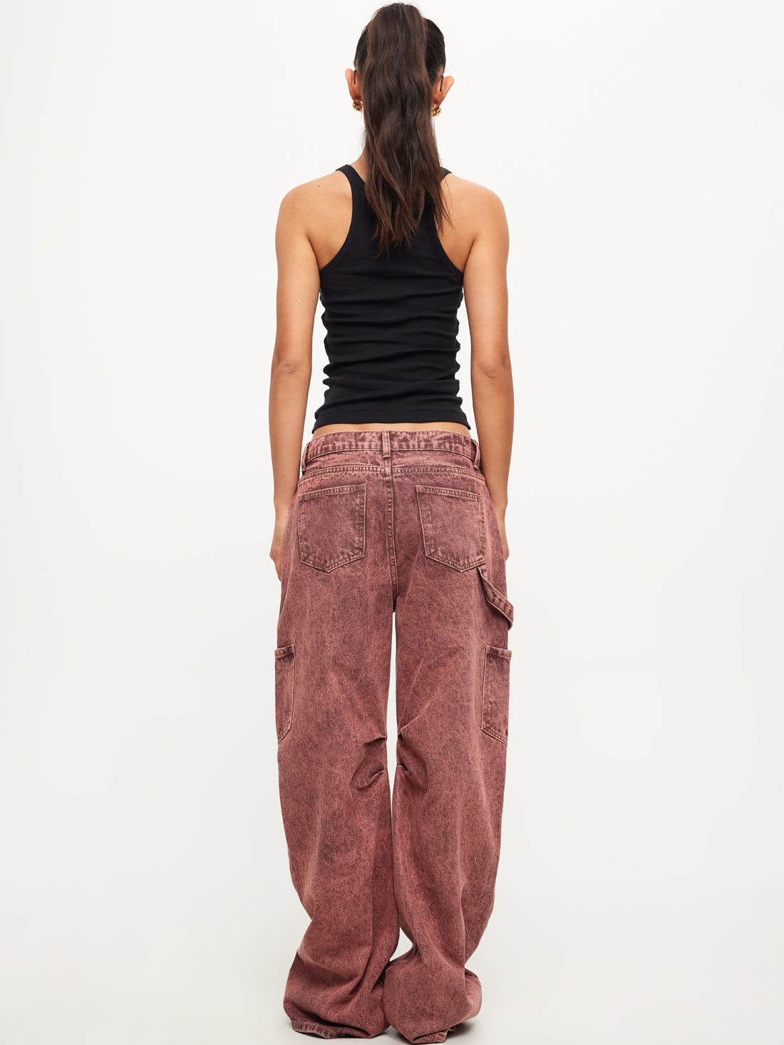 Miami Vice Low-Rise Baggy Jeans in Bronze Stonewash