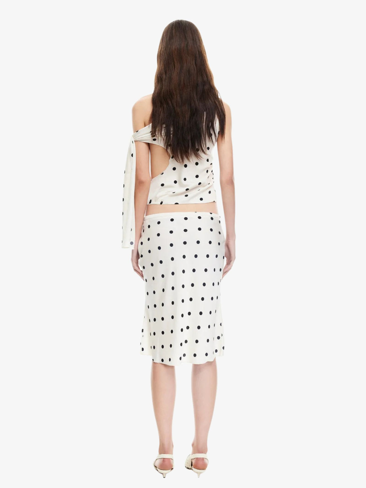 Lioness Shoreline Midi Skirt | Cream Polka