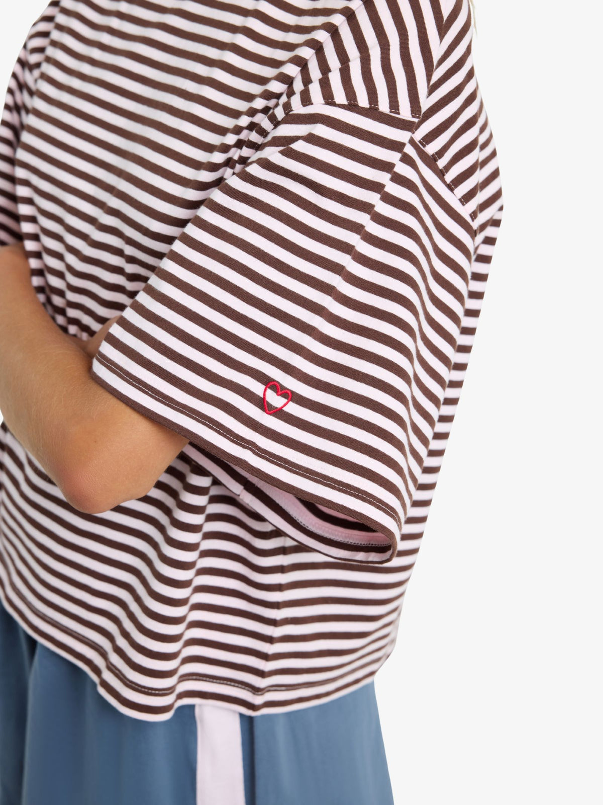 LIIDO Boxy Crop Tee | Pink Island Stripe