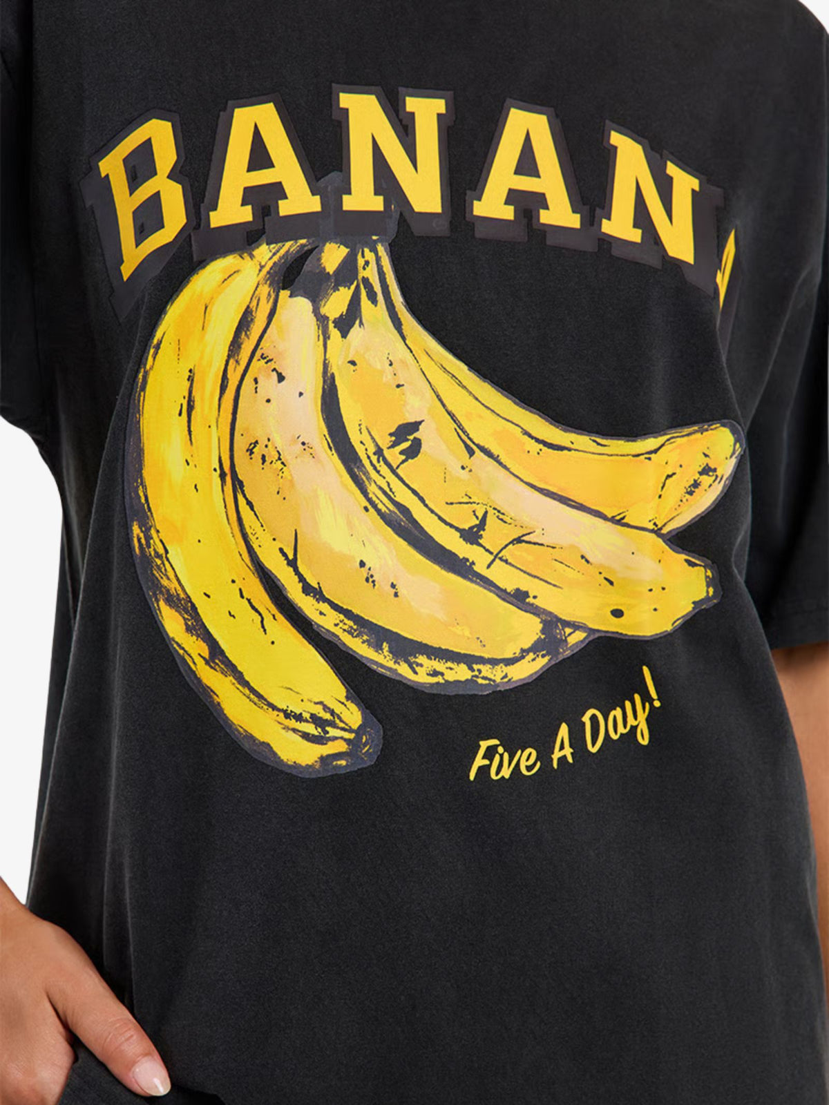 LIIDO Banana Oversized Tee | WASHED BLACK