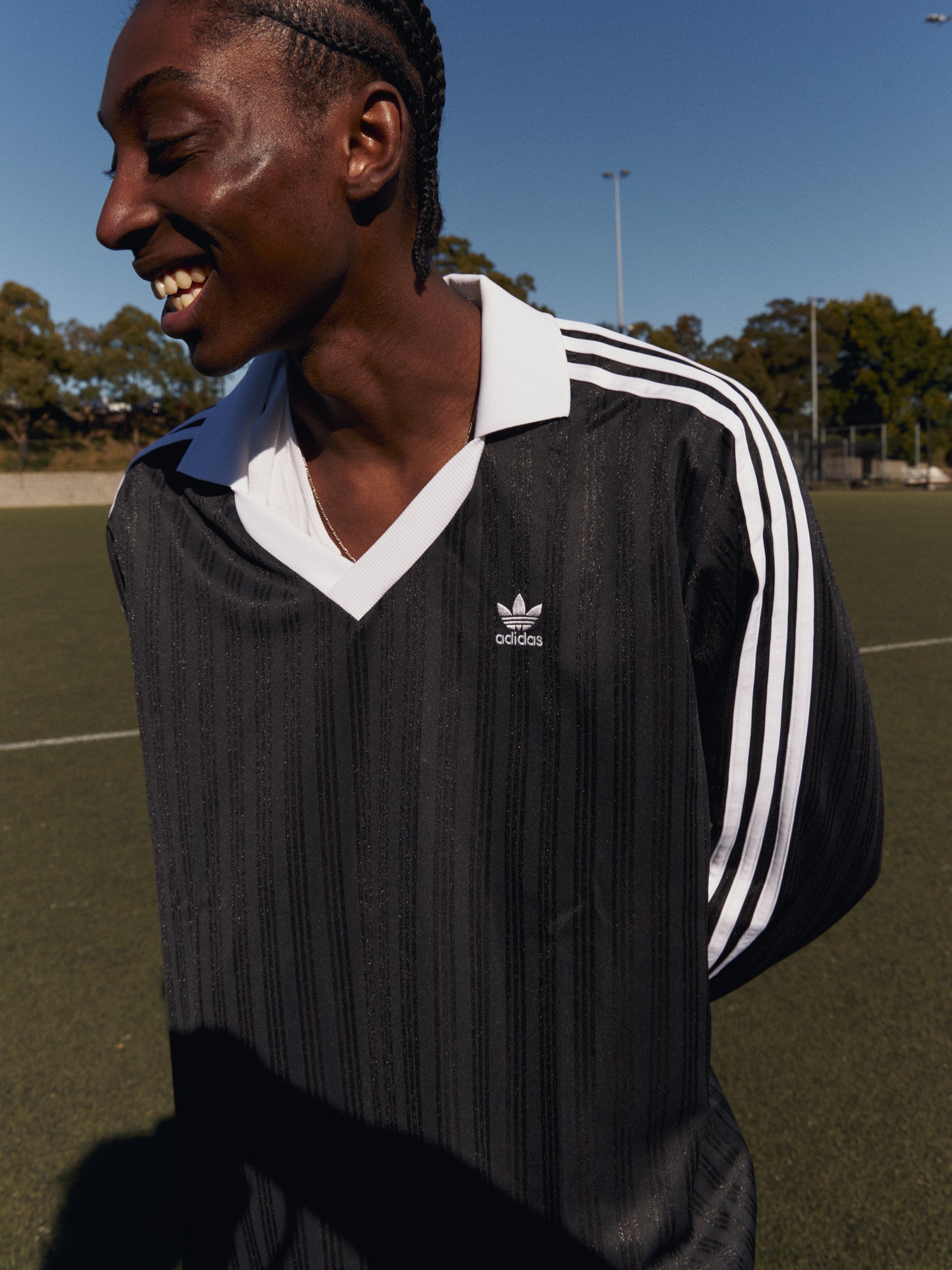 Adidas Adicolor Pique Football Long Sleeve T-Shirt Black