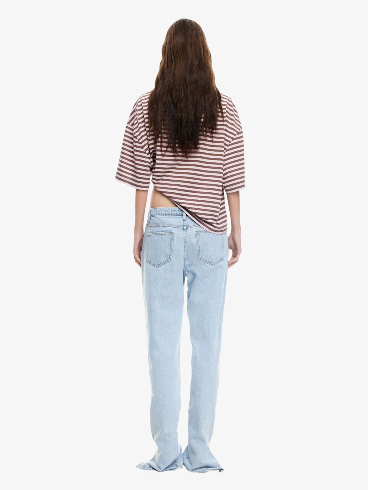 Lioness Bloom Short Sleeve Tee | Chocolate Blush Stripe