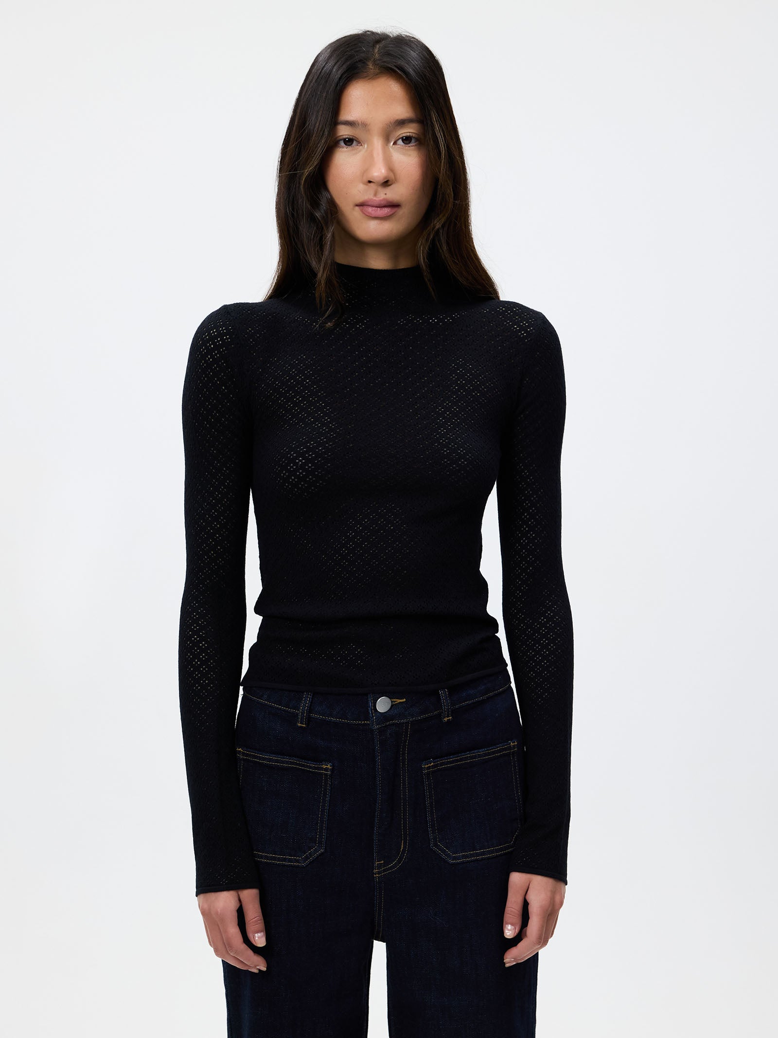 Solene High Neck Knit Top