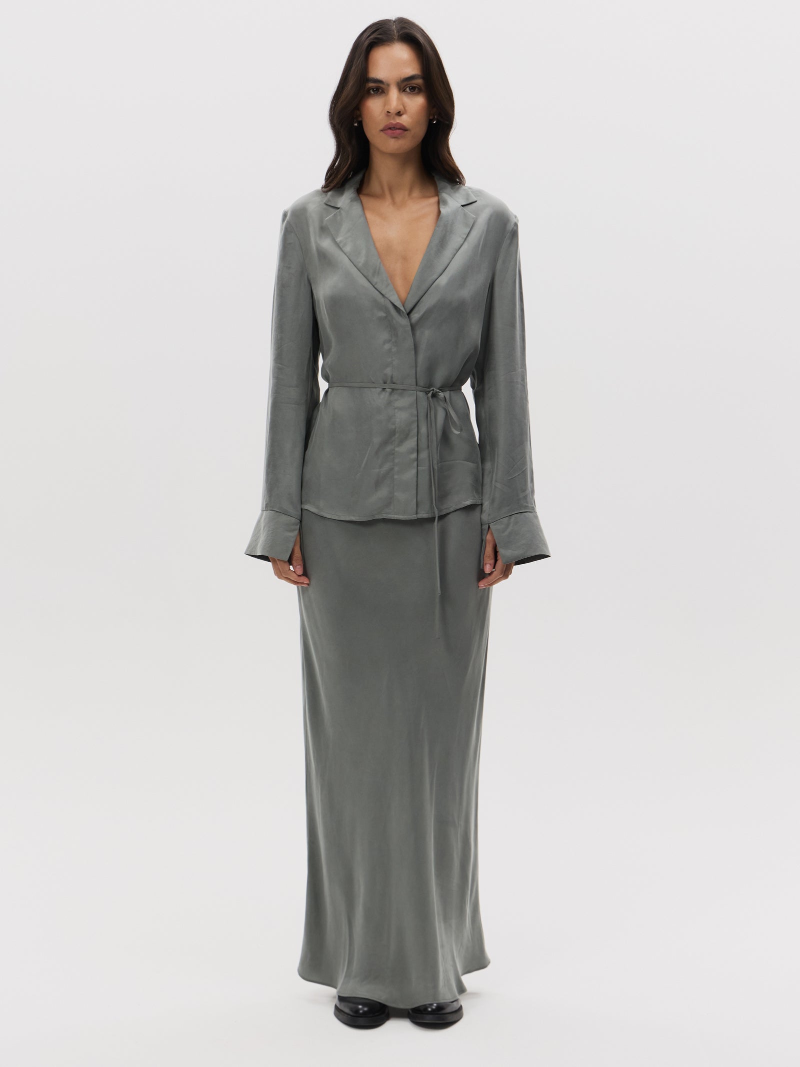 Chere Cupro Wrap Blouse