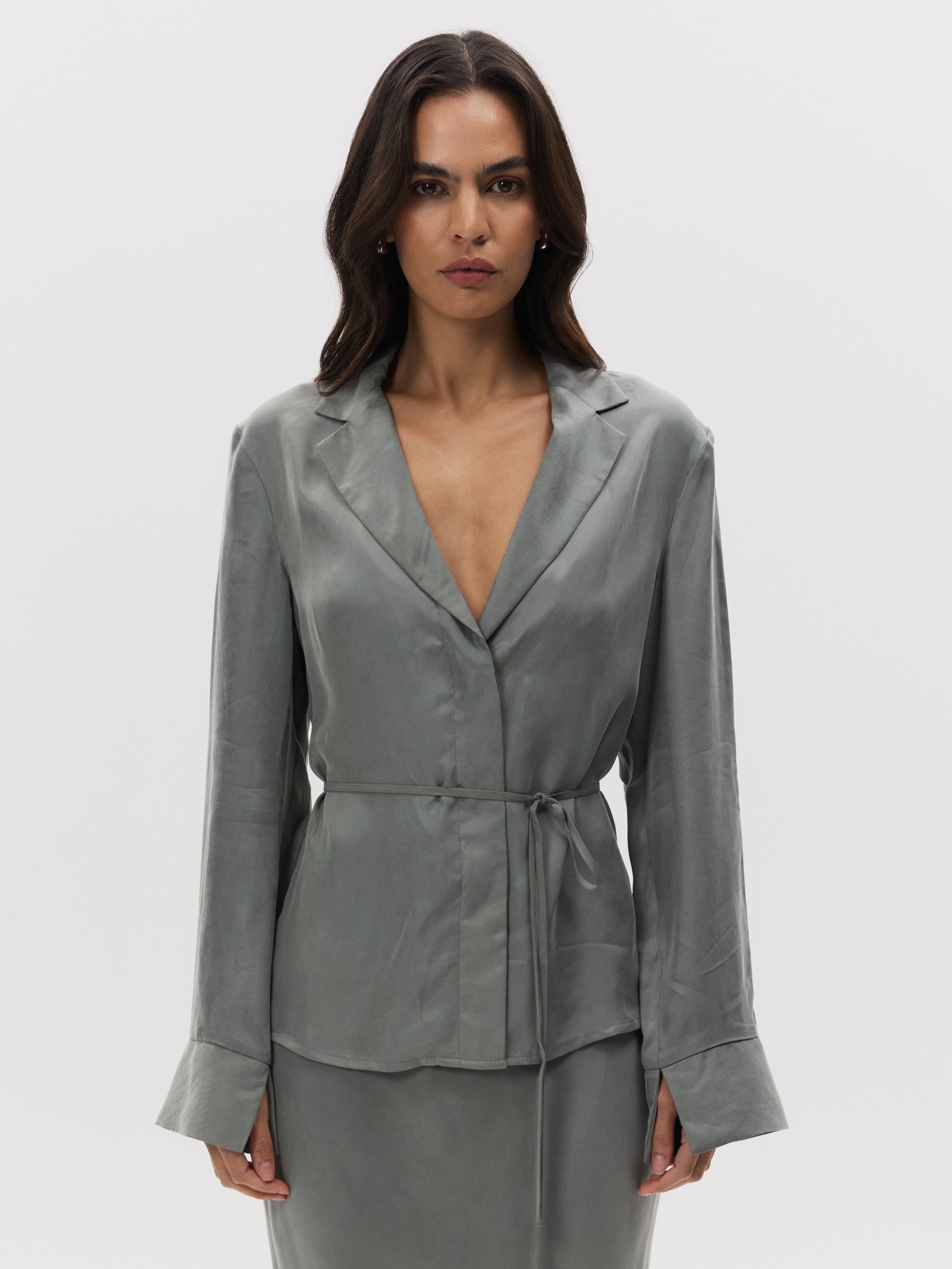 Chere Cupro Wrap Blouse