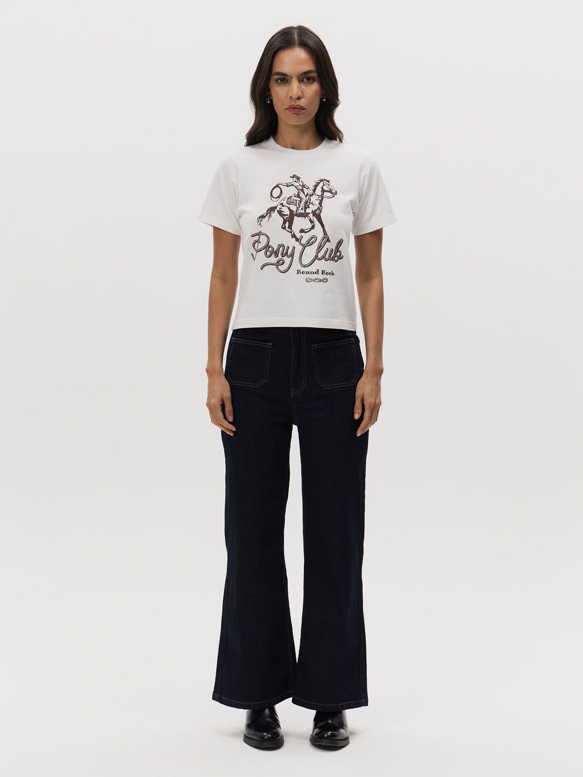 Lulu & Rose Pony Club Baby Tee | OFF WHITE