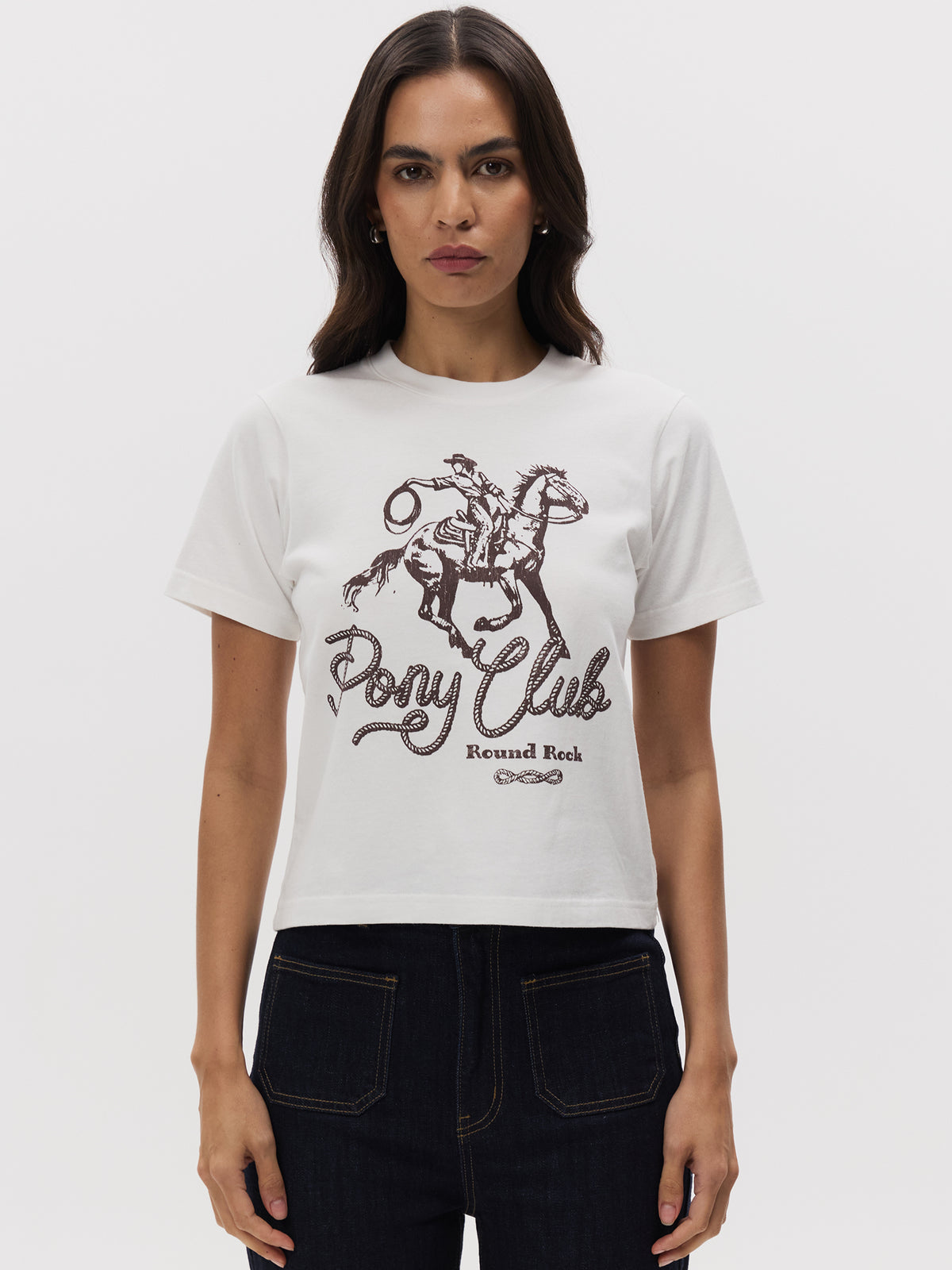 Lulu & Rose Pony Club Baby Tee | OFF WHITE
