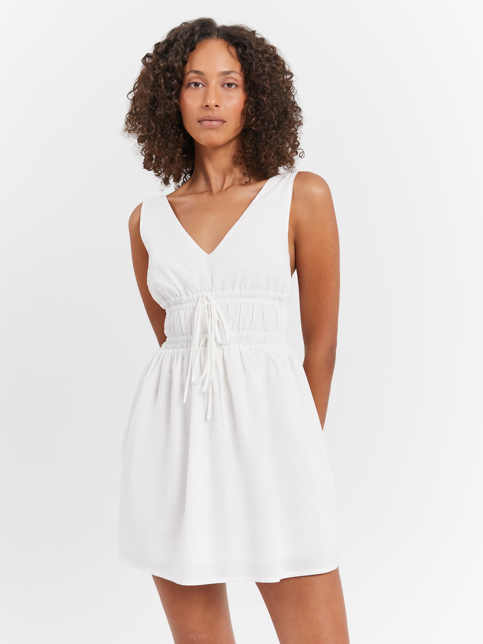 Lilia Mini Dress in Off White