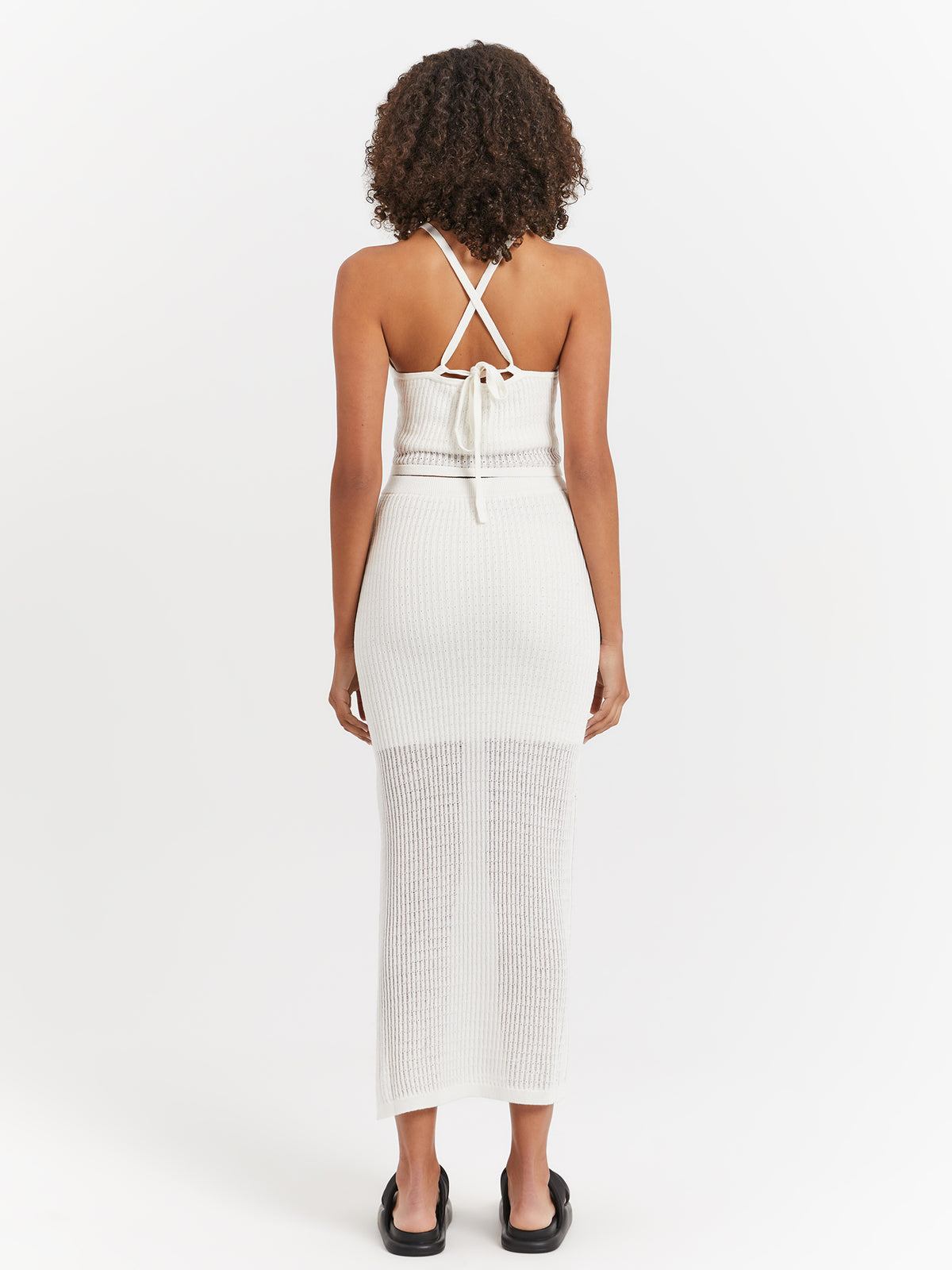 Alani Knit Halter Top in Off White