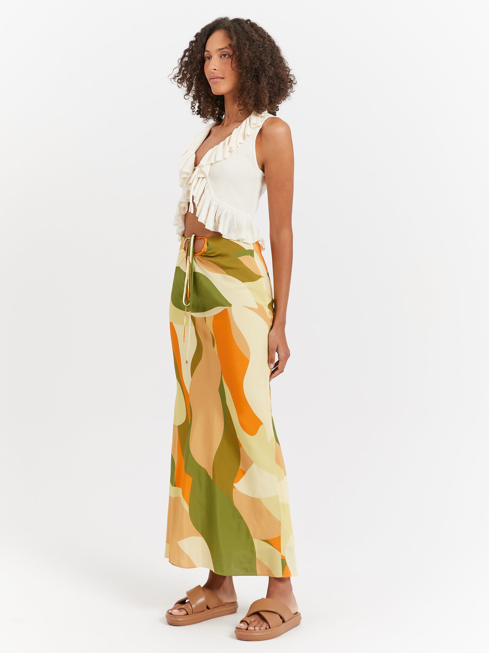 Nina Ruched Midi Skirt