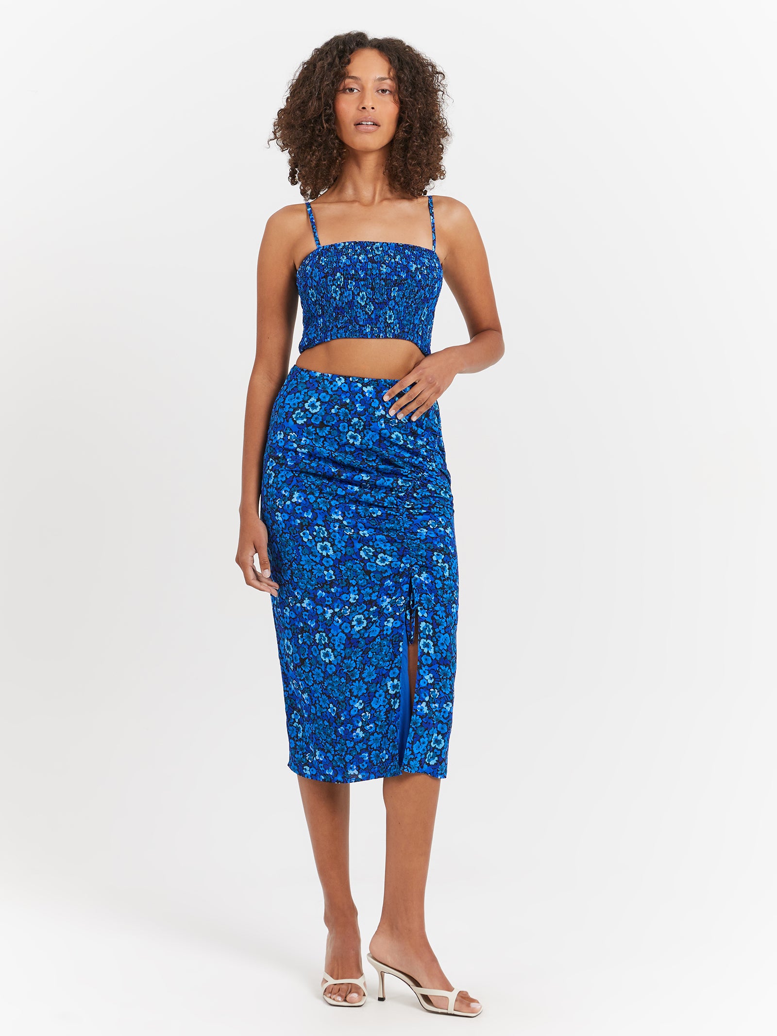 Elyna Ruched Midi Skirt