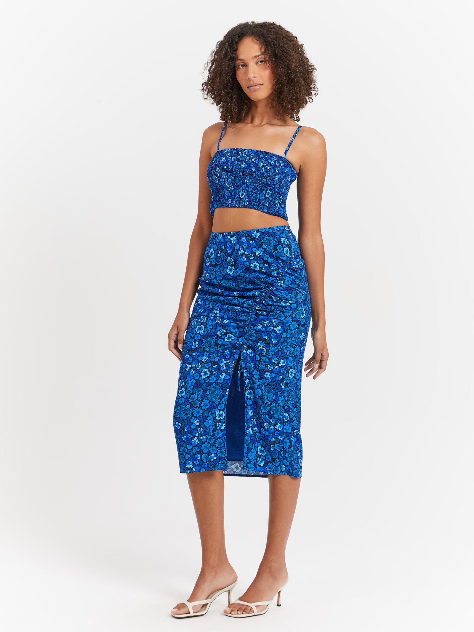 Elyna Ruched Midi Skirt
