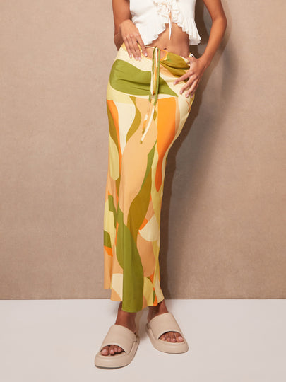 Nina Ruched Midi Skirt