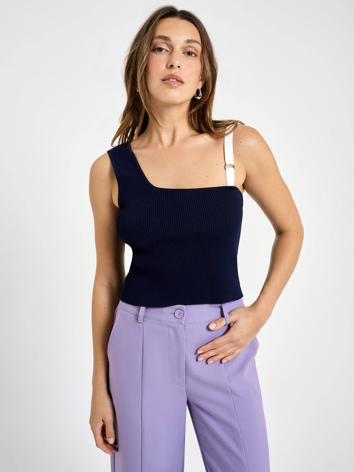 Lulu & Rose Camellia Knit Top | Midnight-Wht