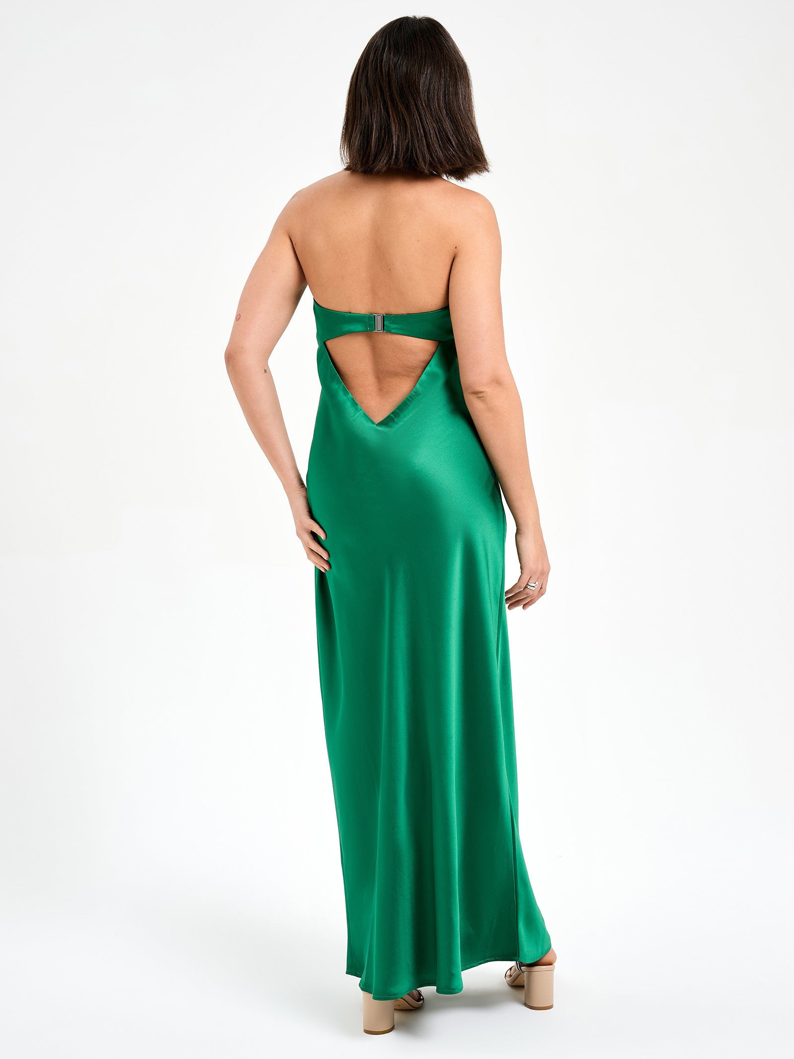 Celine Strapless Maxi Dress in Emerald