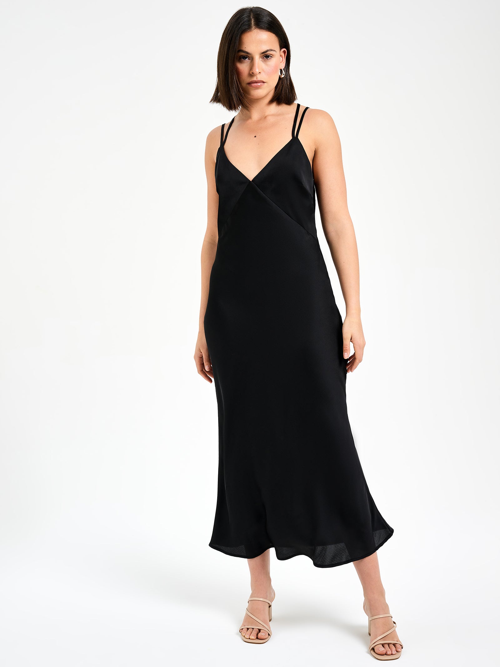 Celine Strappy Midi Dress in Black - Glue Store