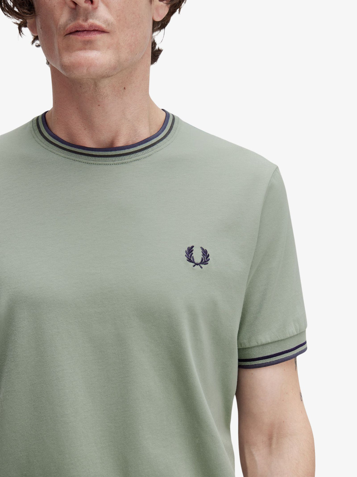 Fred Perry Twin Tipped T-Shirt | Bayleaf Tennis Blue