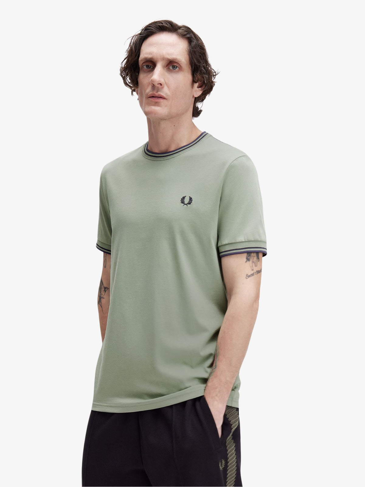 Fred Perry Twin Tipped T-Shirt | Bayleaf Tennis Blue