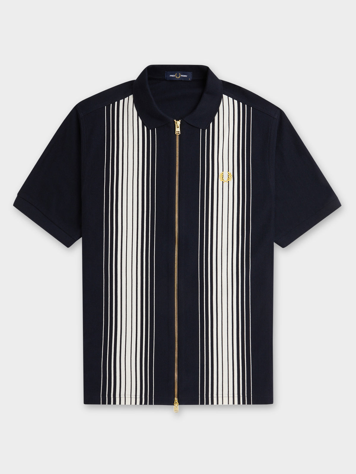 Fred Perry Ombre Stripe Zip Polo Shirt | Navy